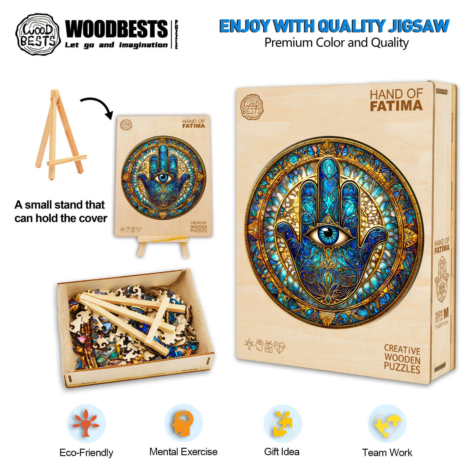 Hand of Fatima Wooden Jigsaw Puzzle - Image 6