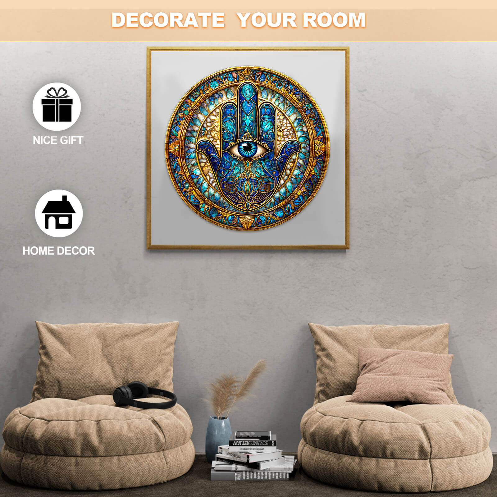 Hand of Fatima Wooden Jigsaw Puzzle - Image 7