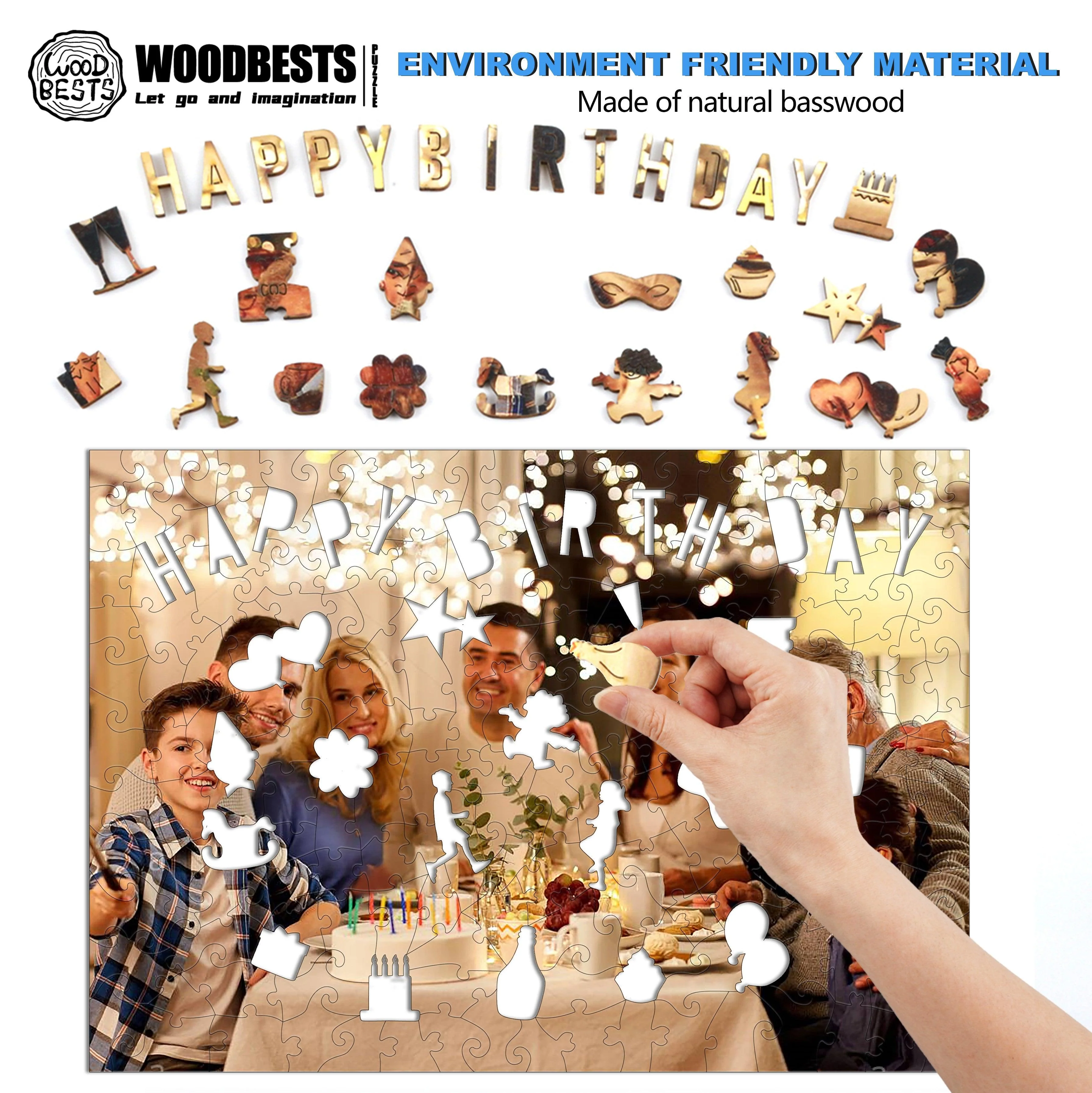 Personalized Photo Wooden Puzzle - Birthday Theme - Image 6