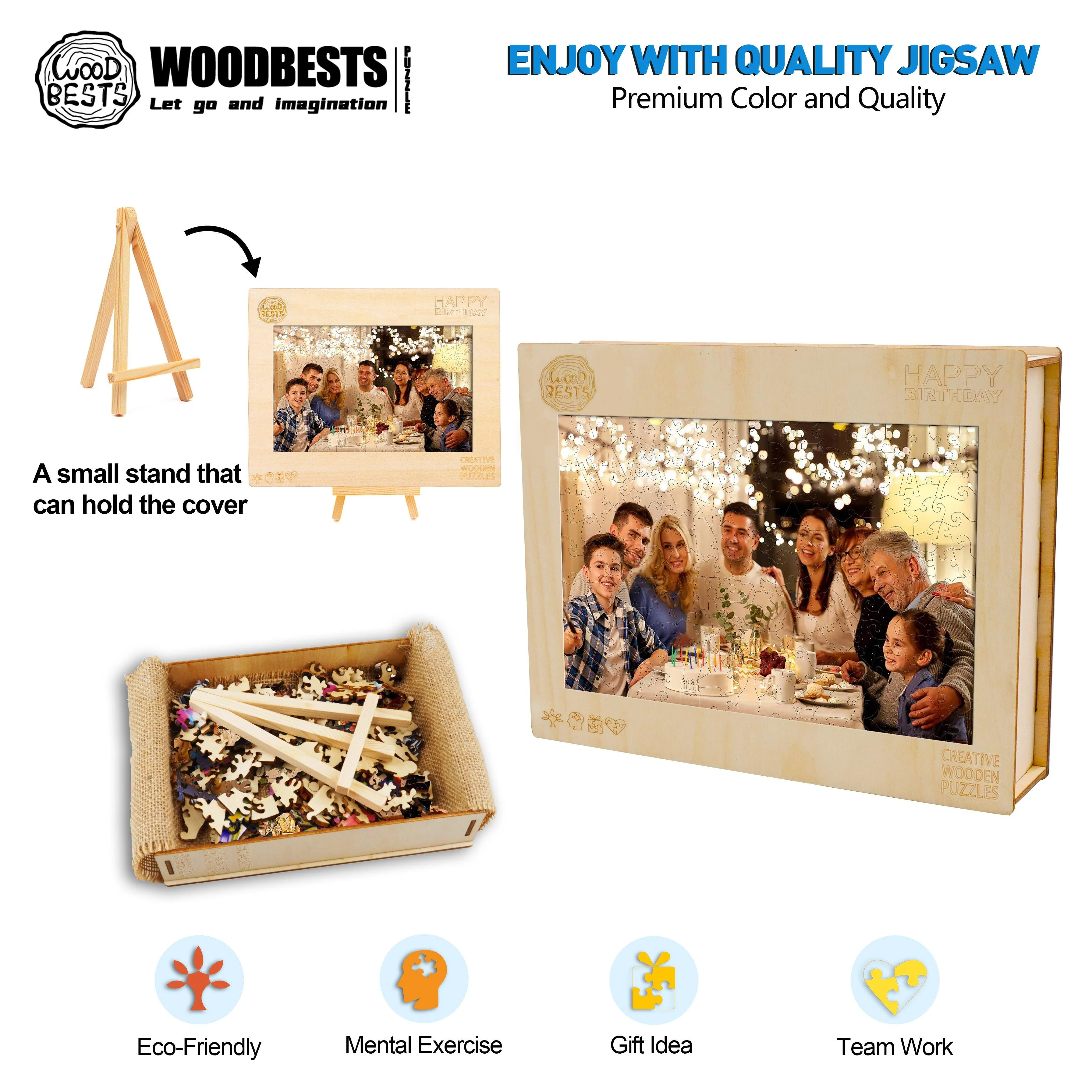 Personalized Photo Wooden Puzzle - Birthday Theme - Image 7