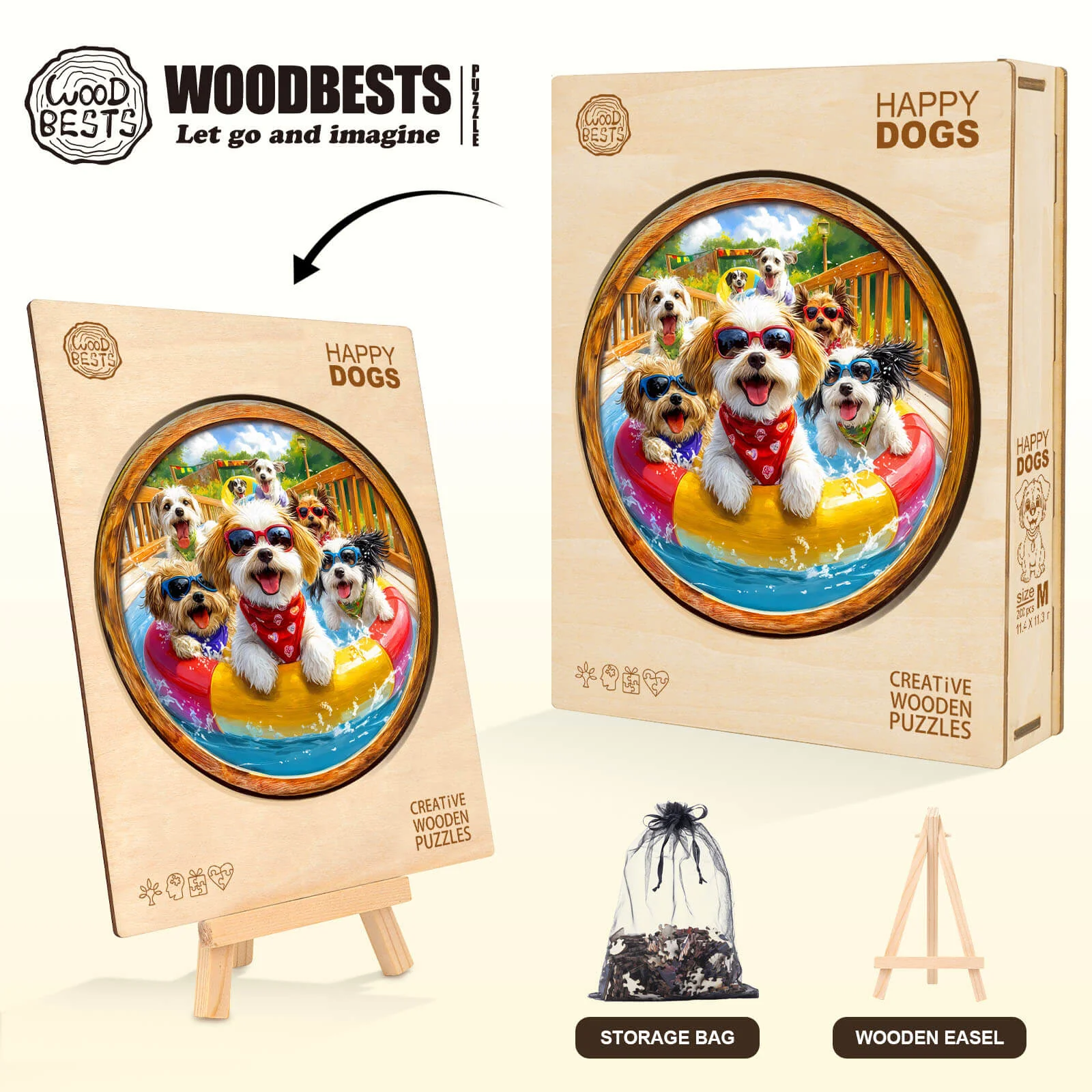 Happy Dogs Wooden Jigsaw Puzzle - Image 5