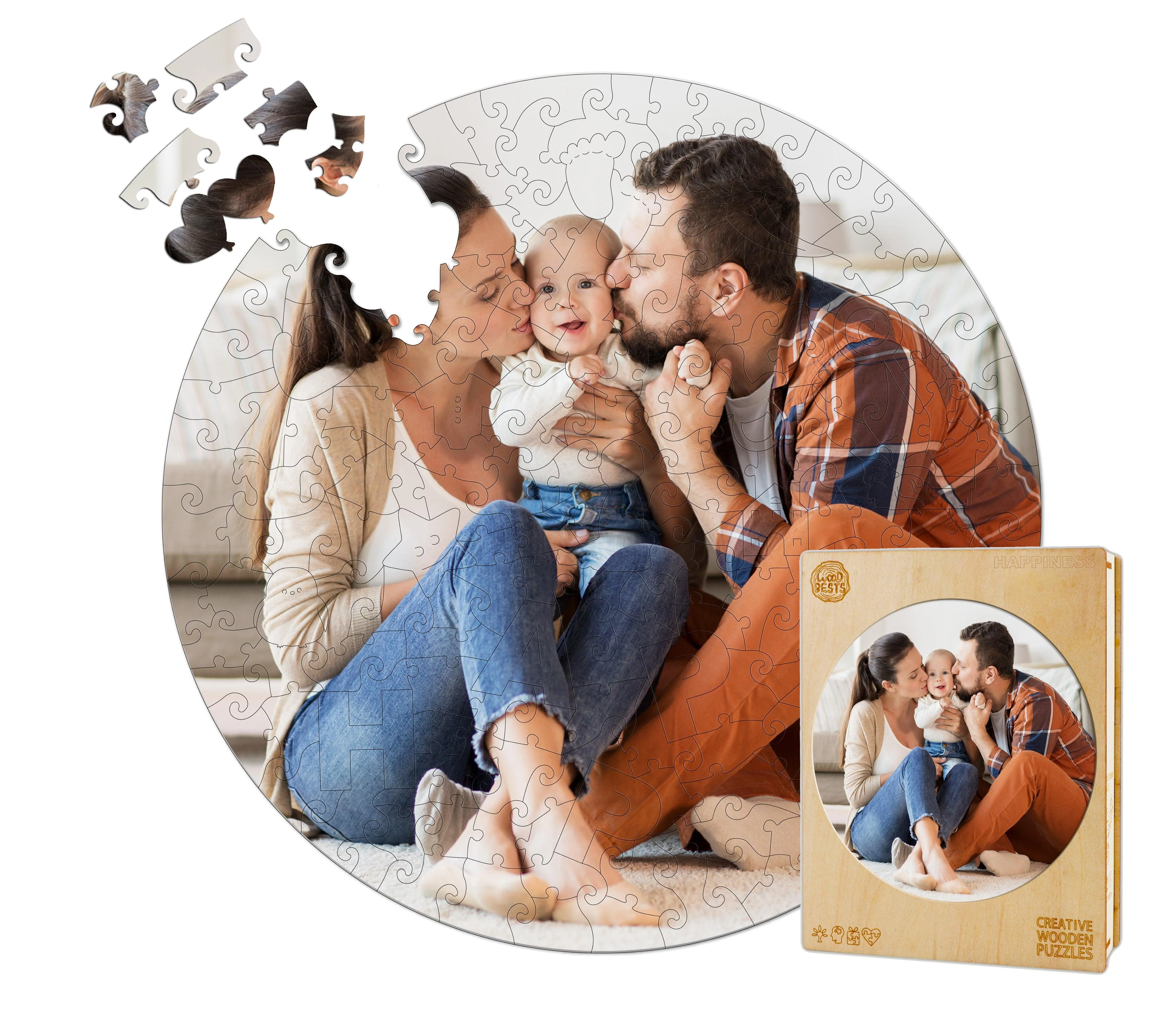 Personalized Photo Happy Family Wooden Puzzles - Image 4