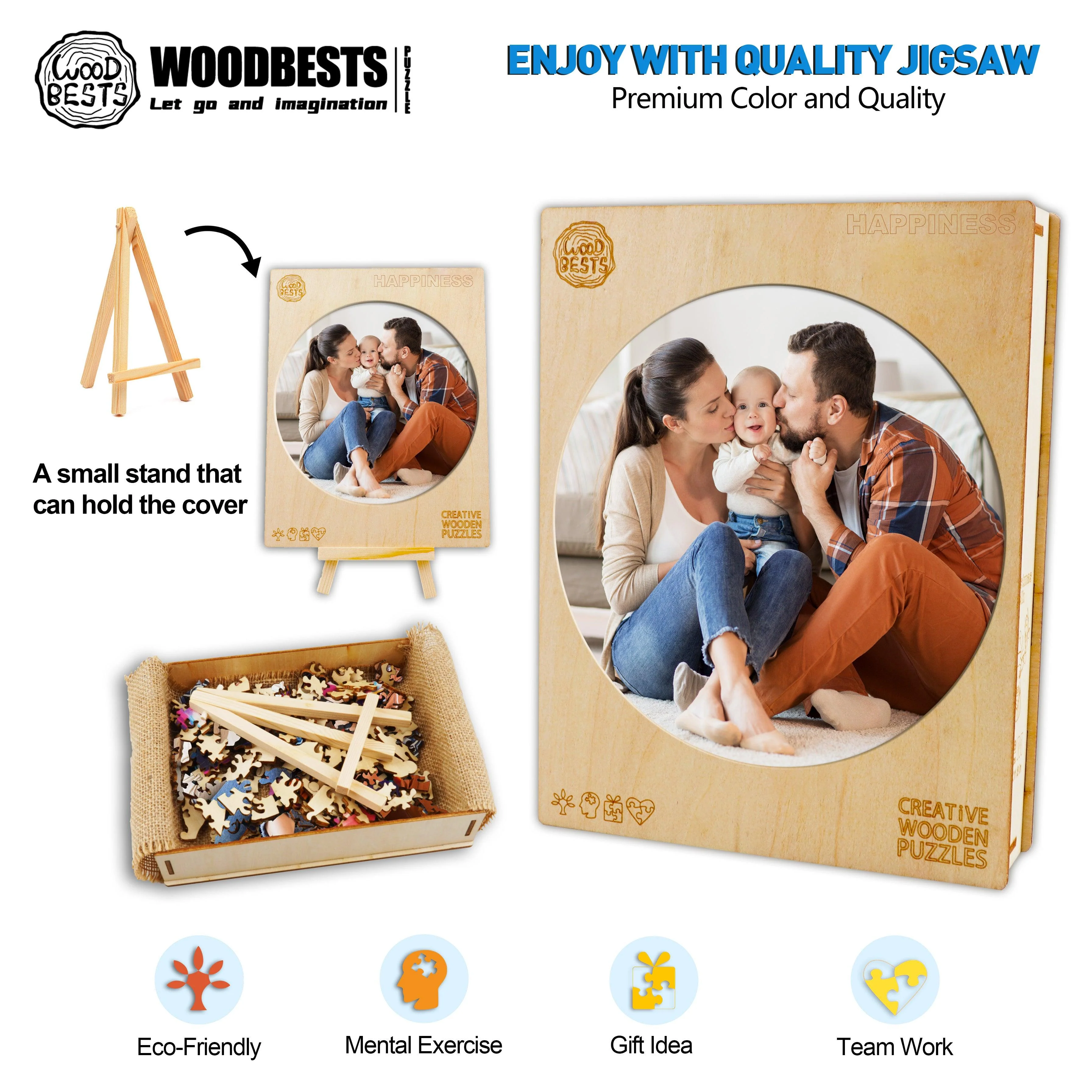 Personalized Photo Happy Family Wooden Puzzles - Image 6