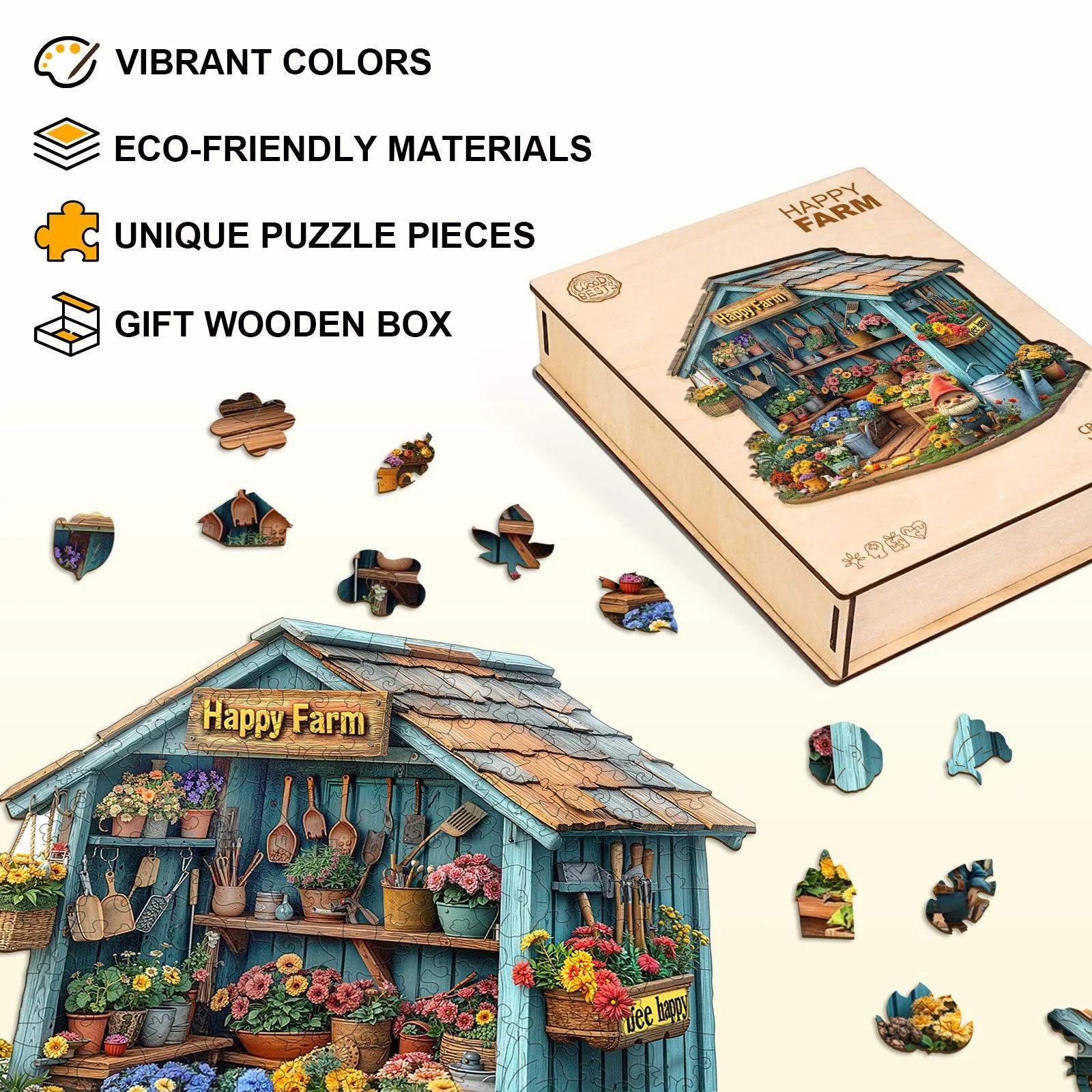 Happy Farm Wooden Jigsaw Puzzle - Image 5