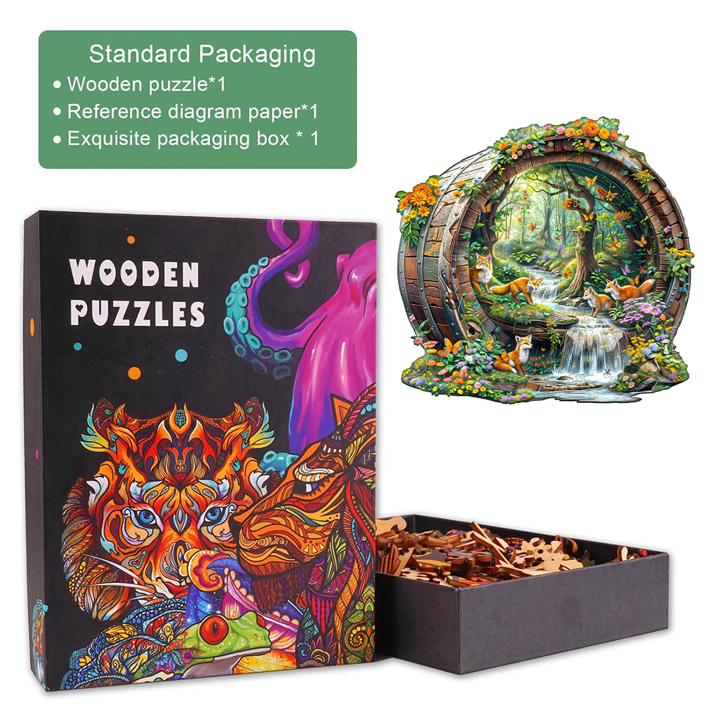 Happy foxes-1 Wooden Jigsaw Puzzle - Image 6