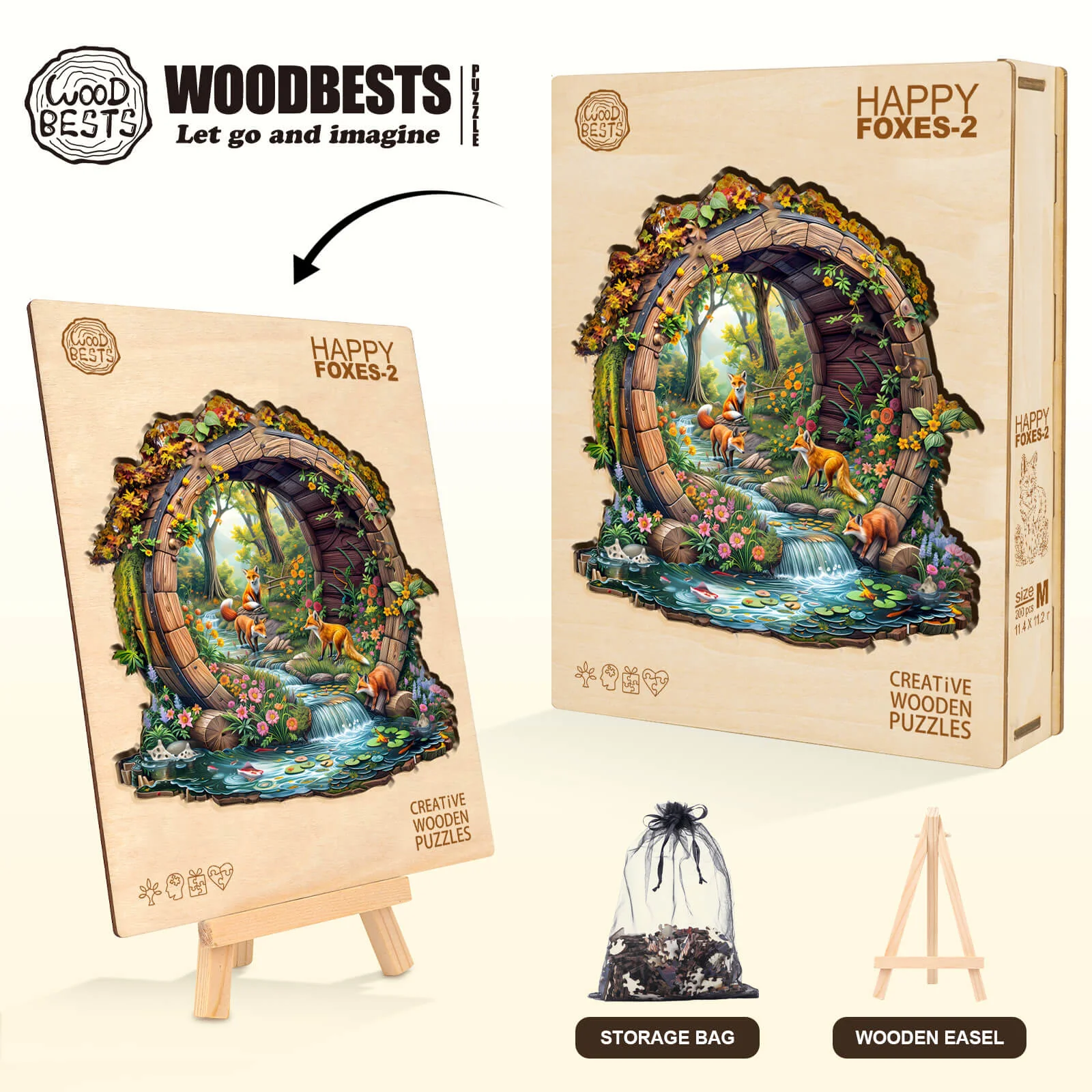Happy foxes-2 Wooden Jigsaw Puzzle - Image 7