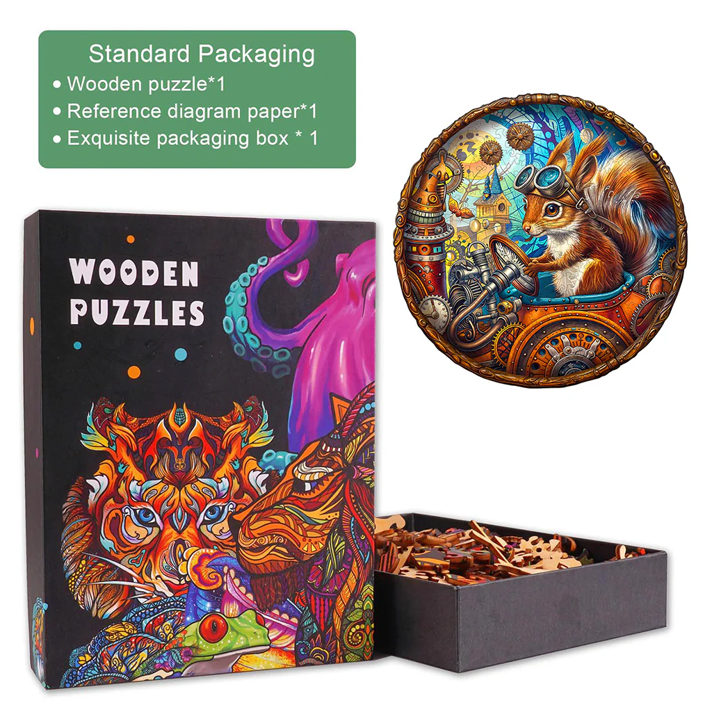 Happy squirrel Wooden Jigsaw Puzzle - Image 5