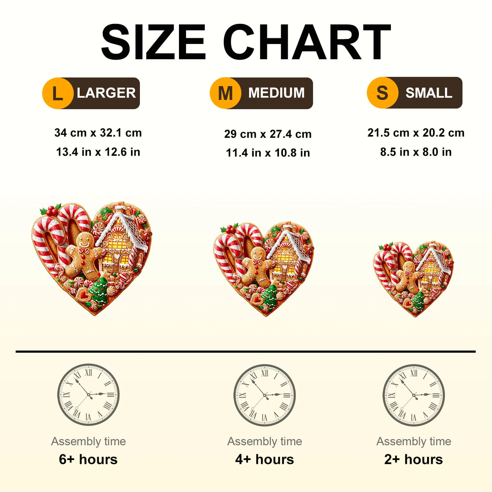 Heart-shaped Christmas cookies Wooden Jigsaw Puzzle - Image 9