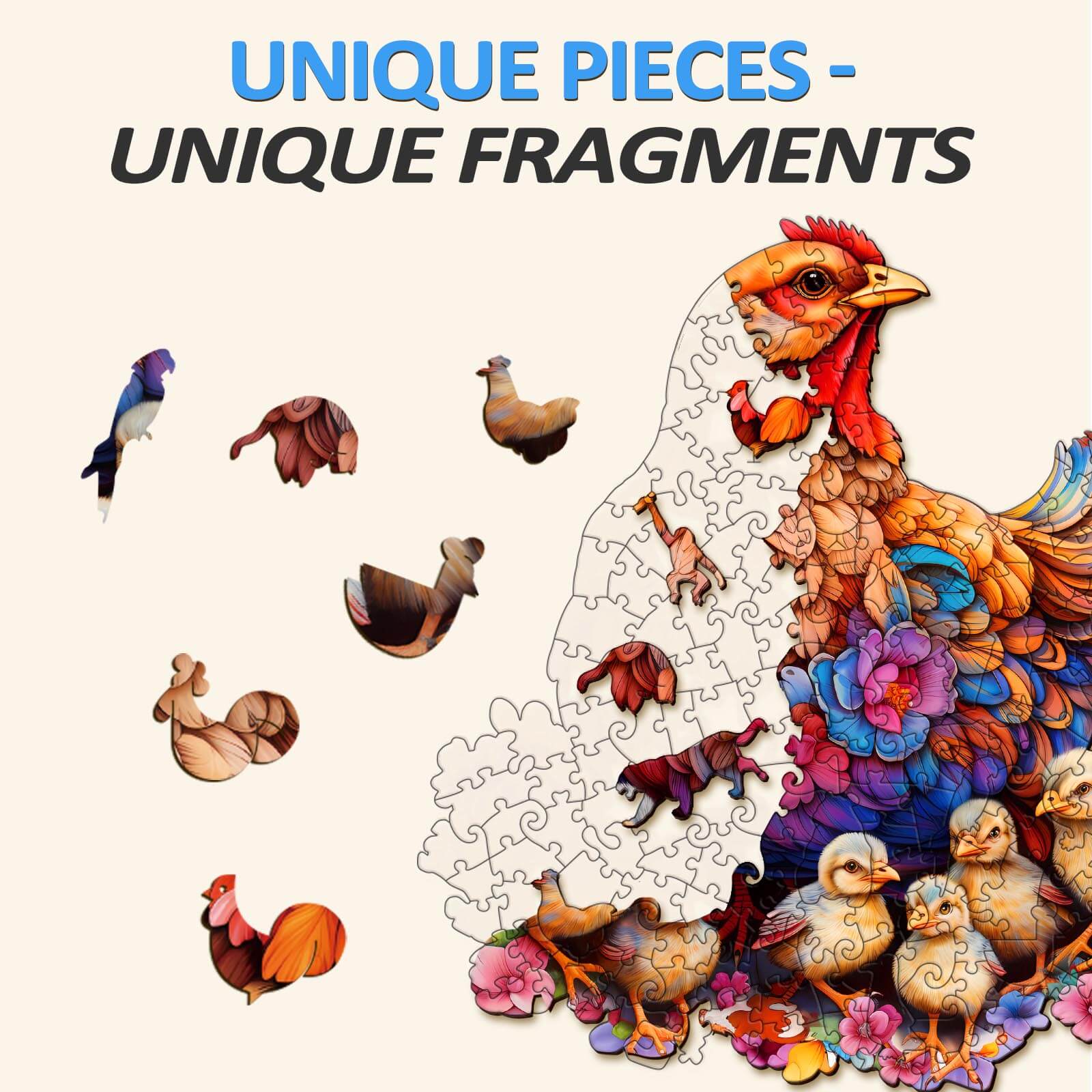 Hens And Chicks Wooden Jigsaw Puzzle - Image 3