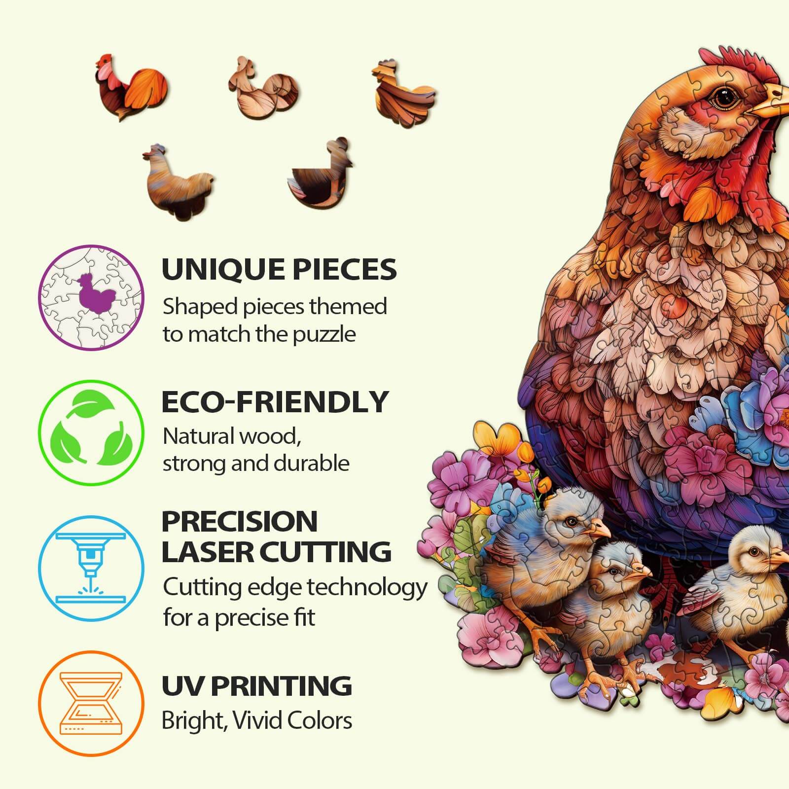 Hens And Chicks Wooden Jigsaw Puzzle - Image 5