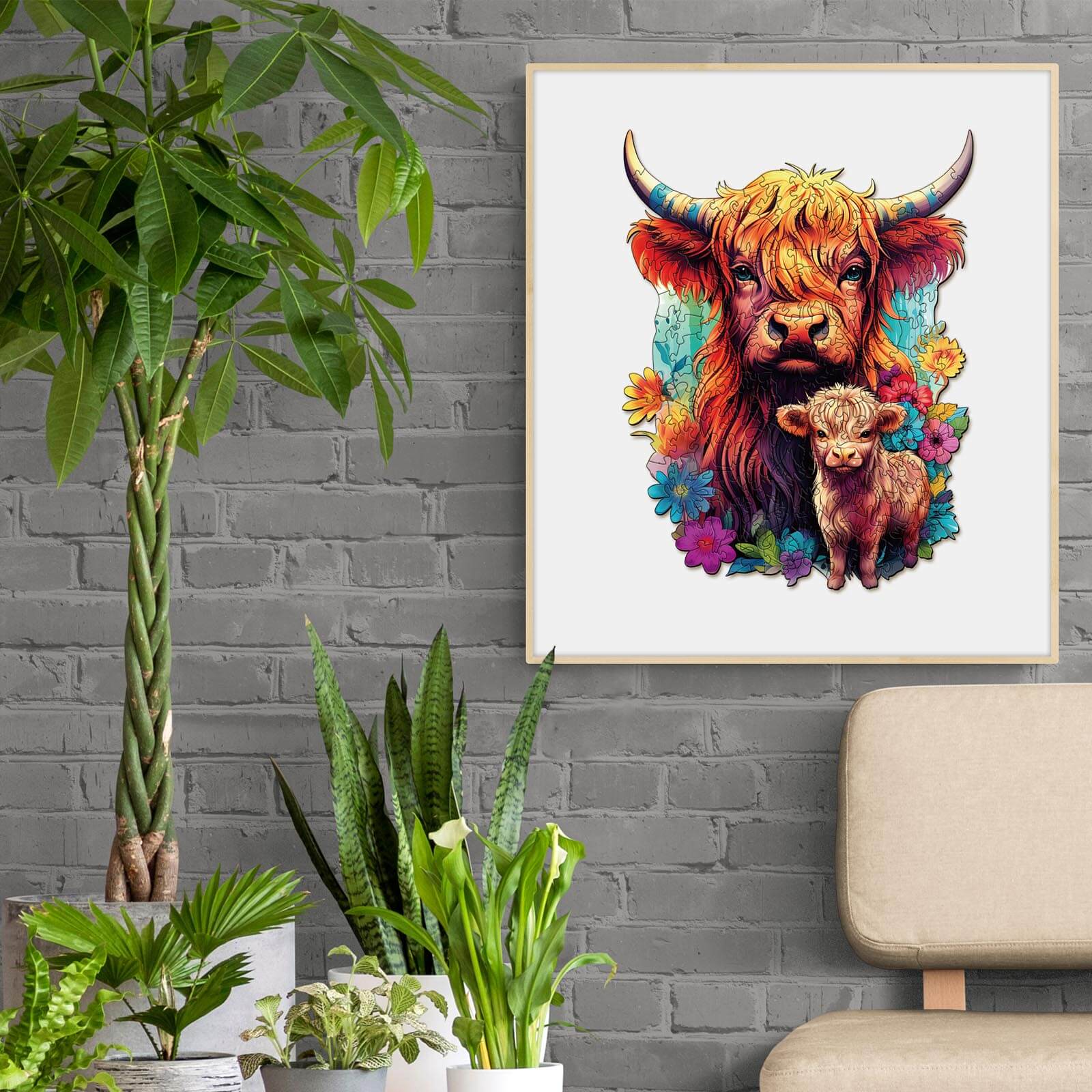 Highland Cattle Family 2 Wooden Jigsaw Puzzle - Image 10