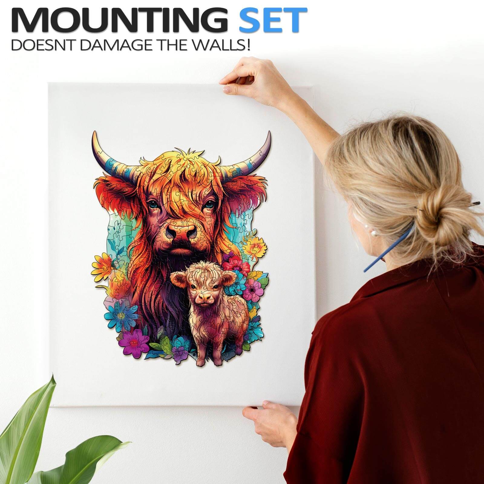 Highland Cattle Family 2 Wooden Jigsaw Puzzle - Image 9