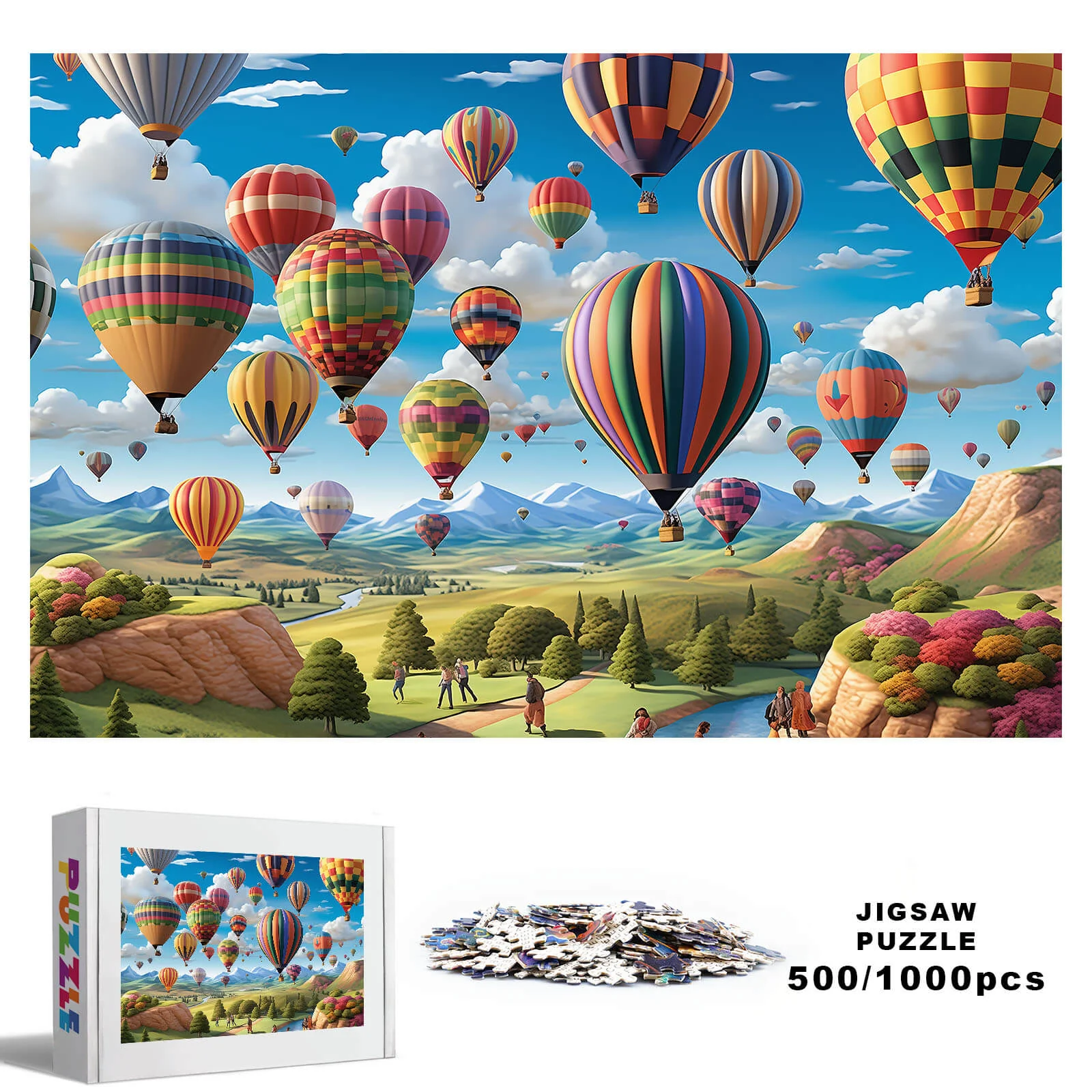 Hot Air Balloon 500 / 1000 Piece Puzzle - Image 2