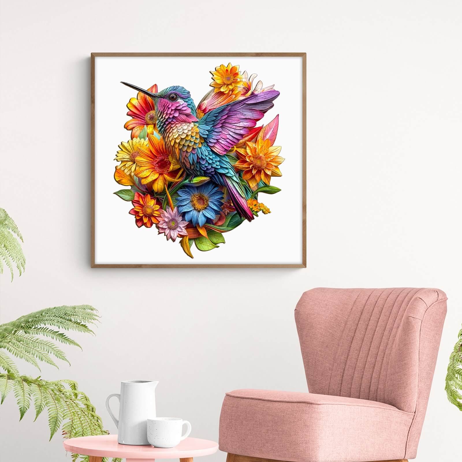 Hummingbird and Flowers Wooden Jigsaw Puzzle - Image 10