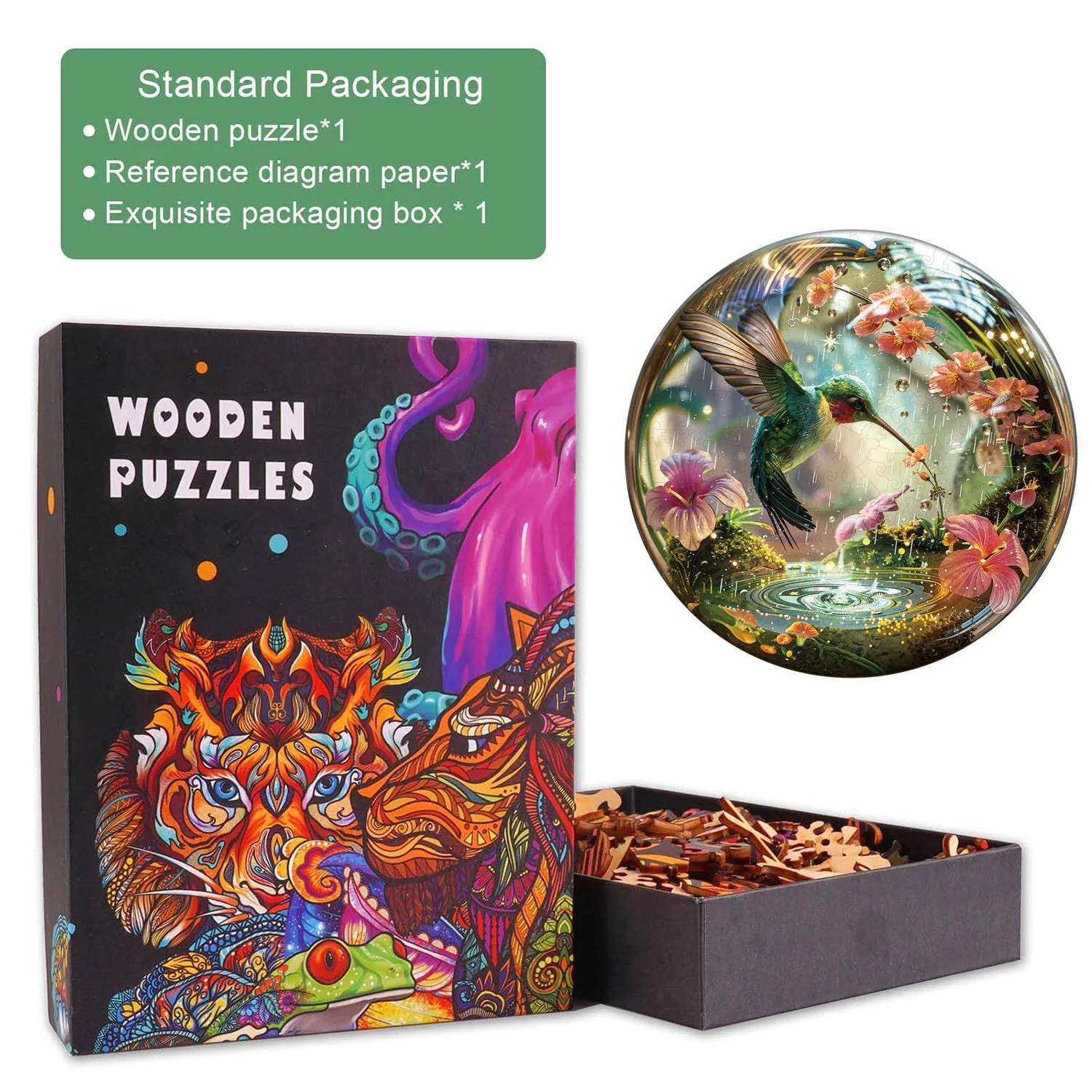 Hummy Raindrop Wooden Jigsaw Puzzle - Image 5