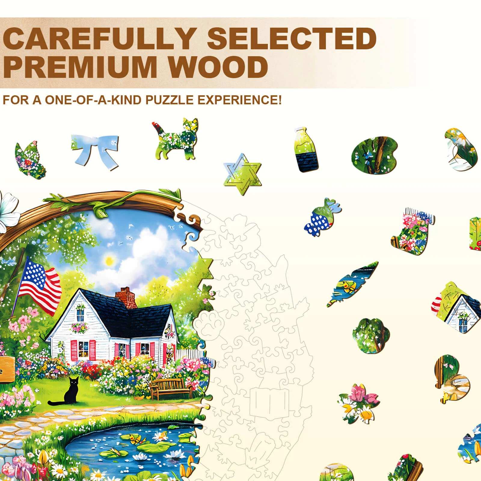 In the Village Wooden Jigsaw Puzzle - Image 2