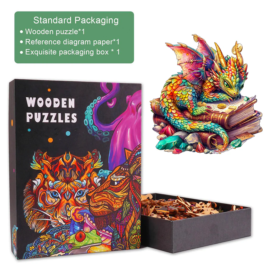 Jeweled Dragon Wooden Jigsaw Puzzle - Image 5