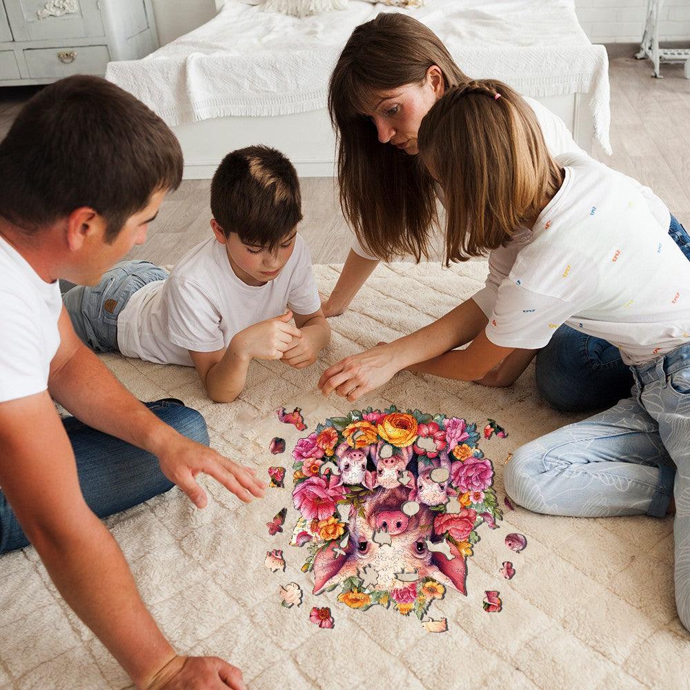 Mother Pig And Piglet-2 Wooden Jigsaw Puzzle - Image 7