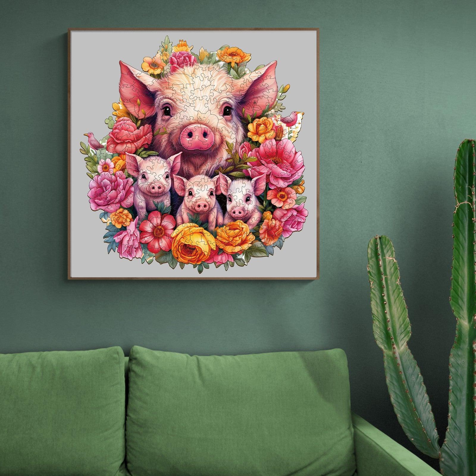 Mother Pig And Piglet-2 Wooden Jigsaw Puzzle - Image 8