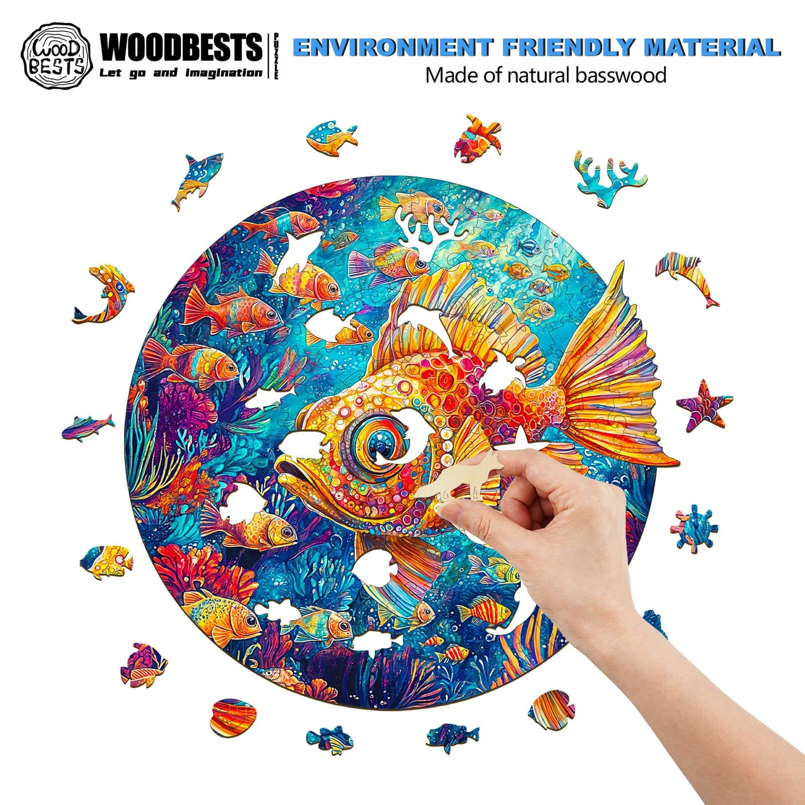 Just Keep Swimming Wooden Jigsaw Puzzle - Image 4