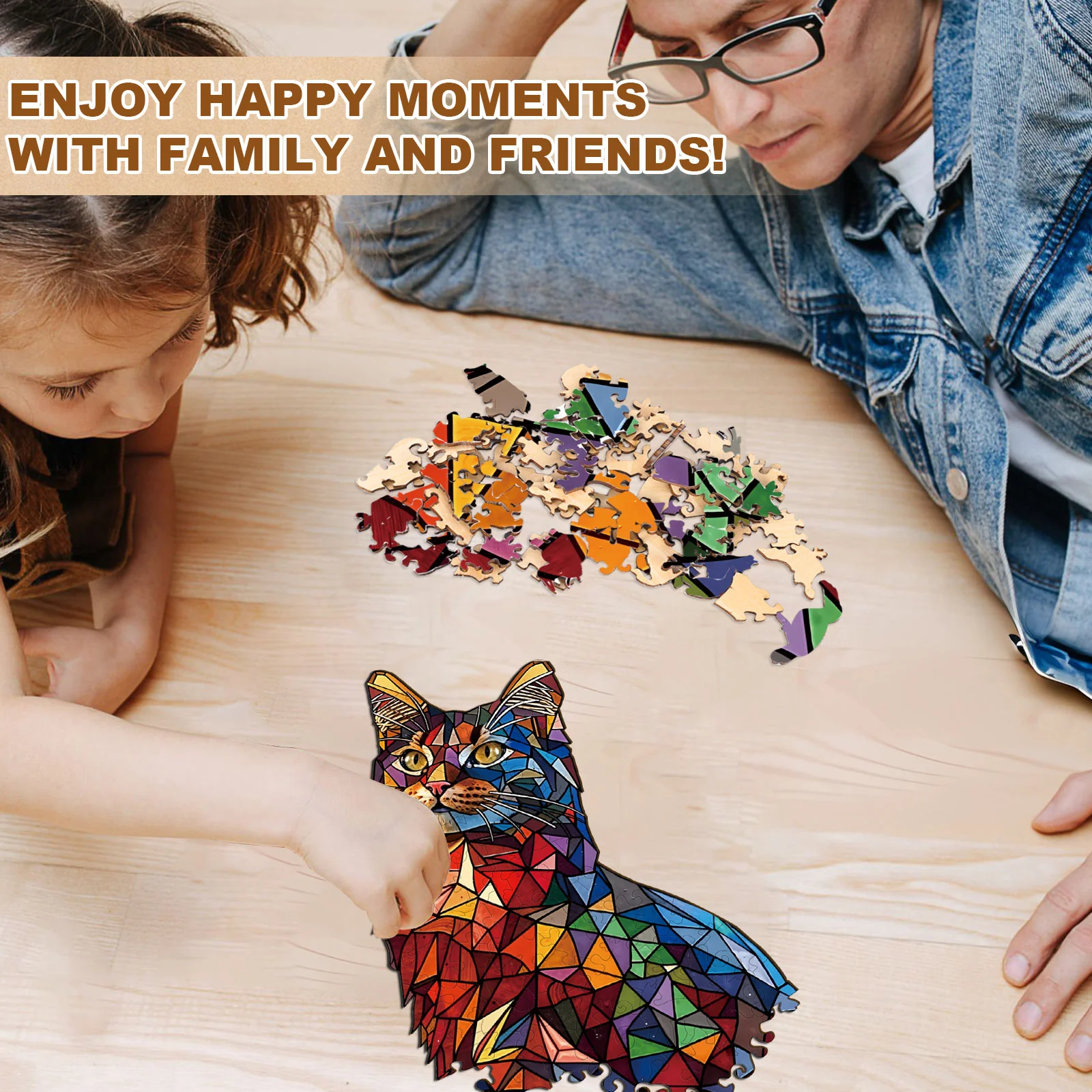 Kaleido Cat Wooden Jigsaw Puzzle - Image 7