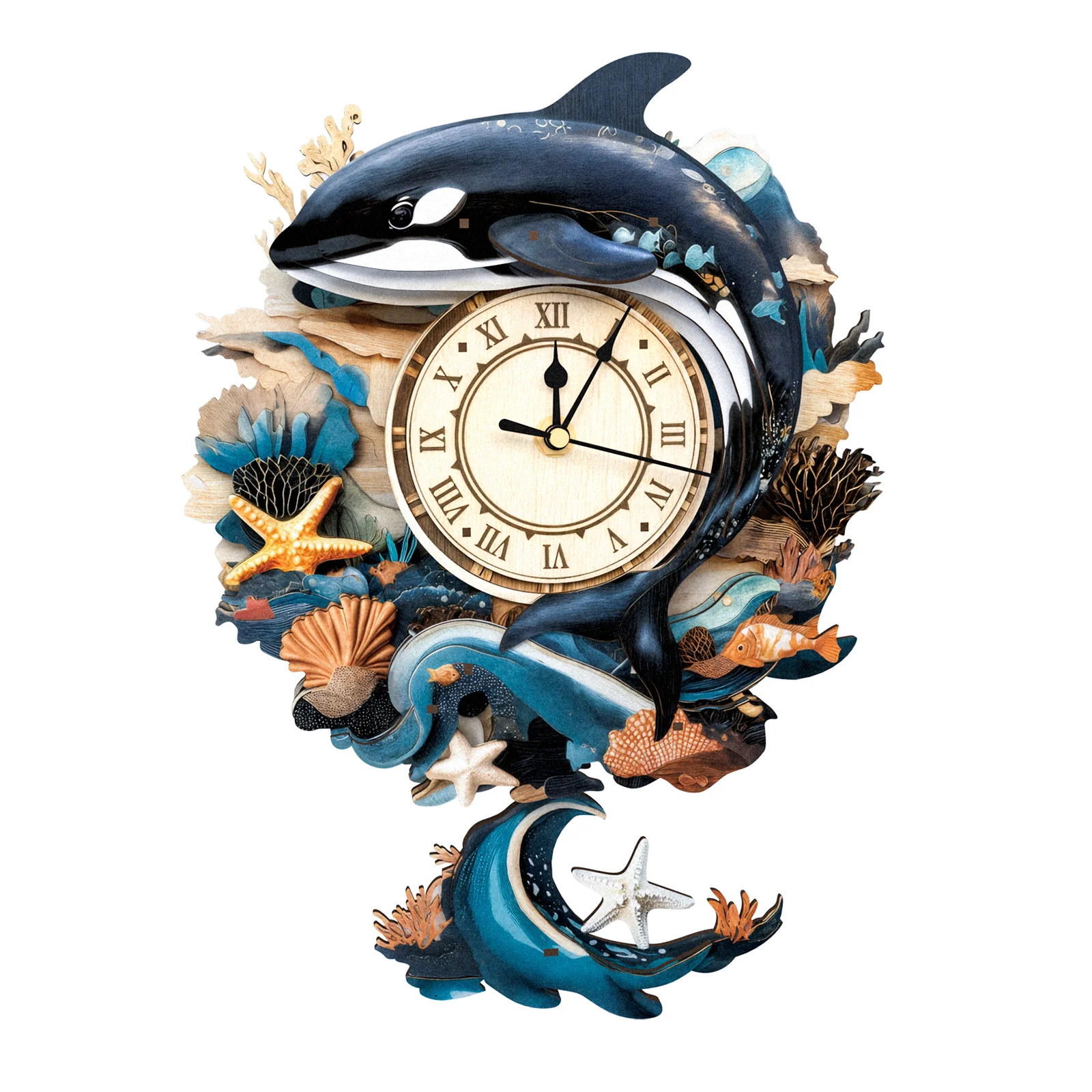 Killer Whale – DIY Wooden Clock, 3D Puzzle Craft Kit - Image 5