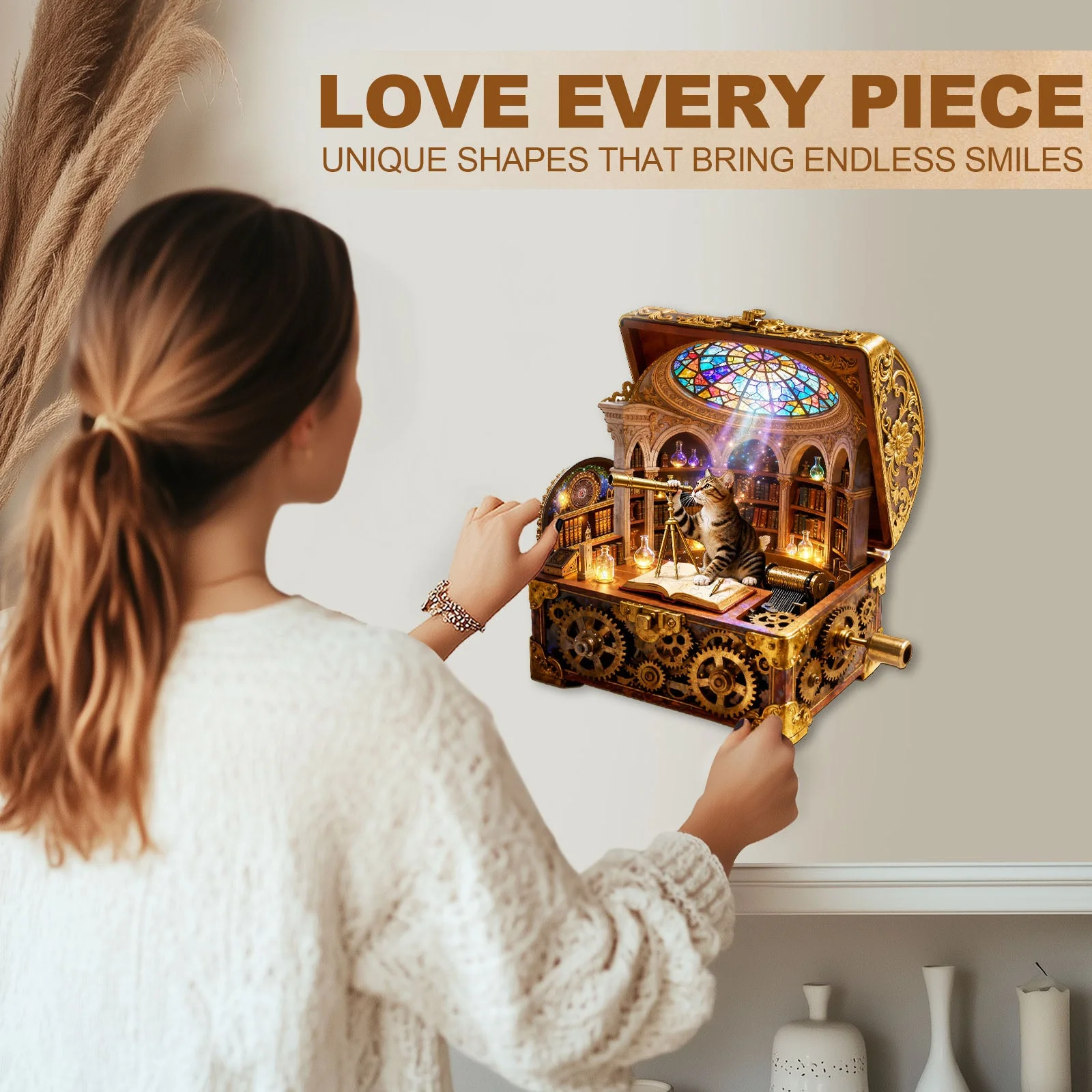 Kitten Music Box Wooden Jigsaw Puzzle - Image 8