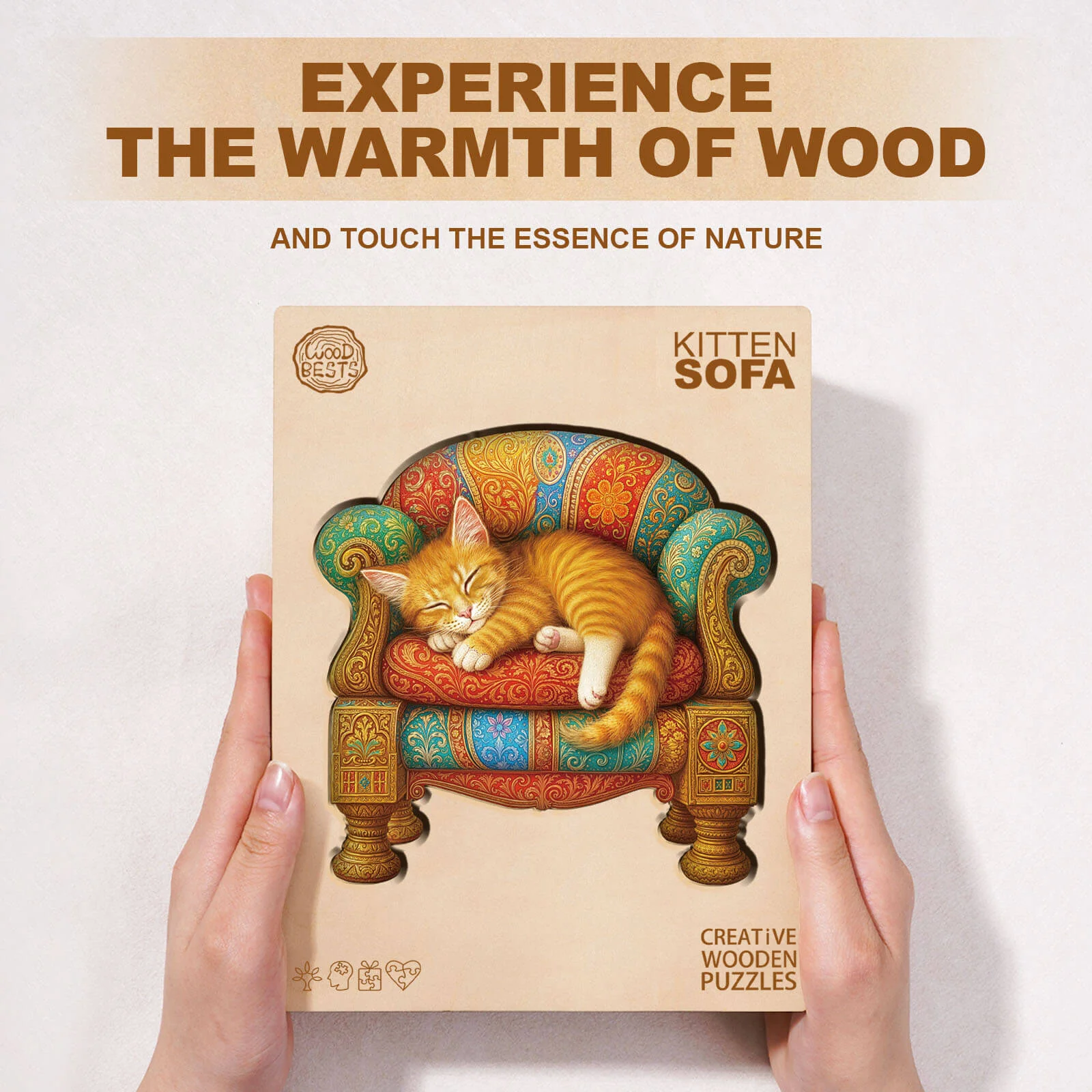 Kitten sofa Wooden Jigsaw Puzzle - Image 3