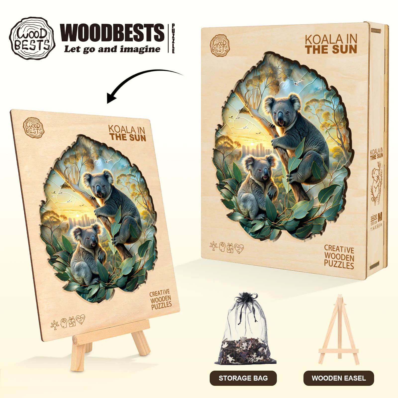 Koala in the sun Wooden Jigsaw Puzzle - Image 6