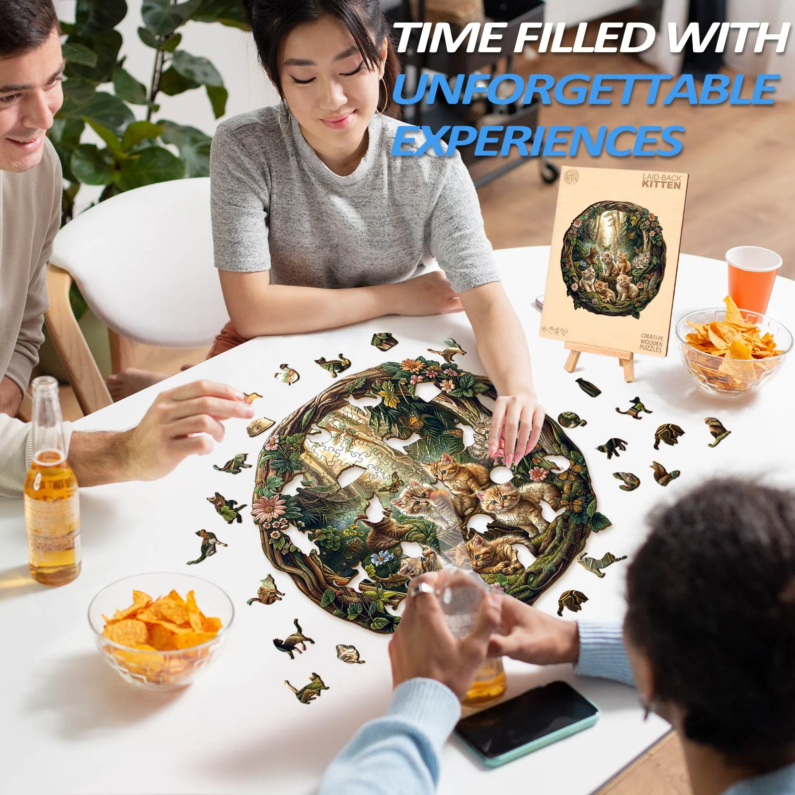 Laid-back Kitten Wooden Jigsaw Puzzle - Image 7
