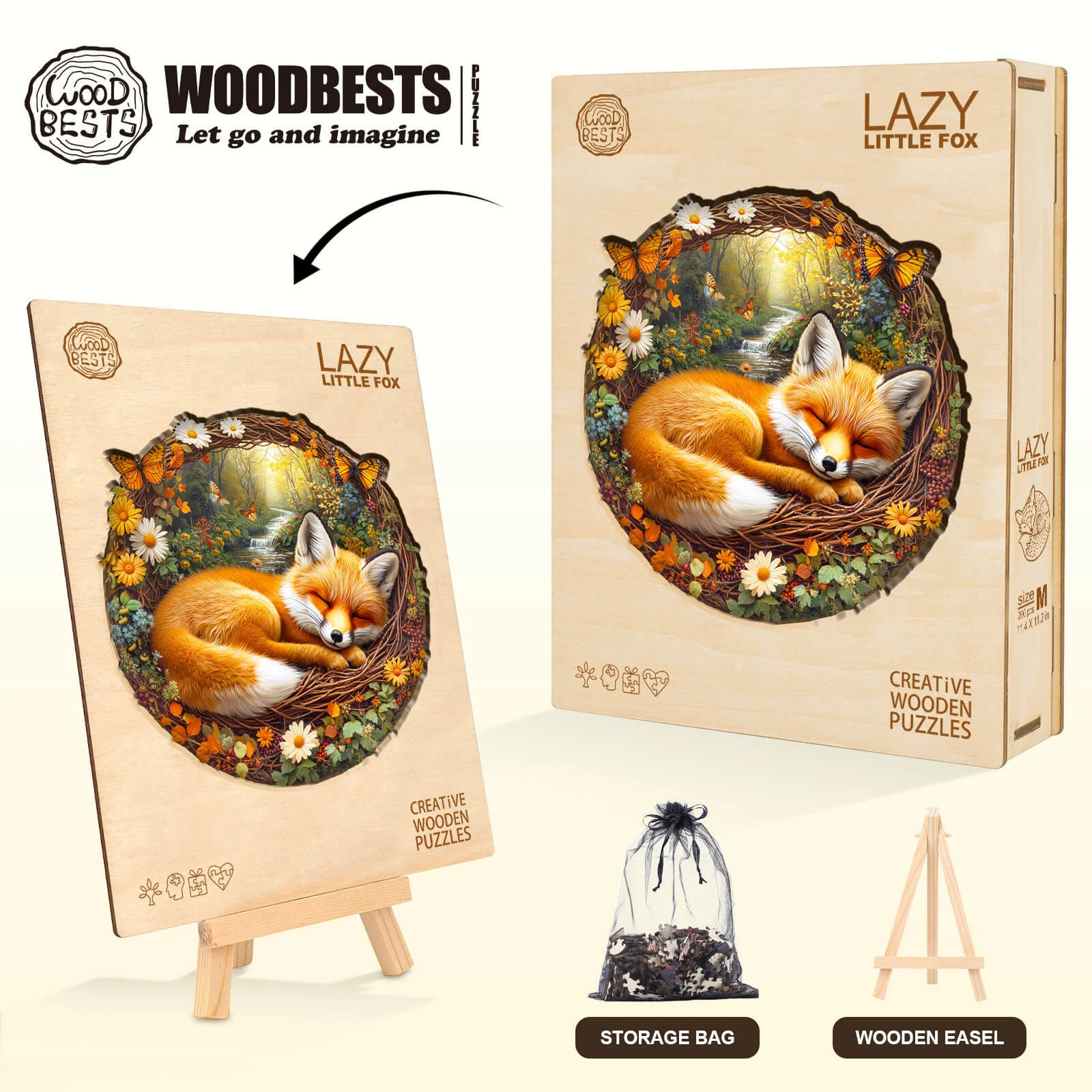 Lazy little fox Wooden Jigsaw Puzzle - Image 4