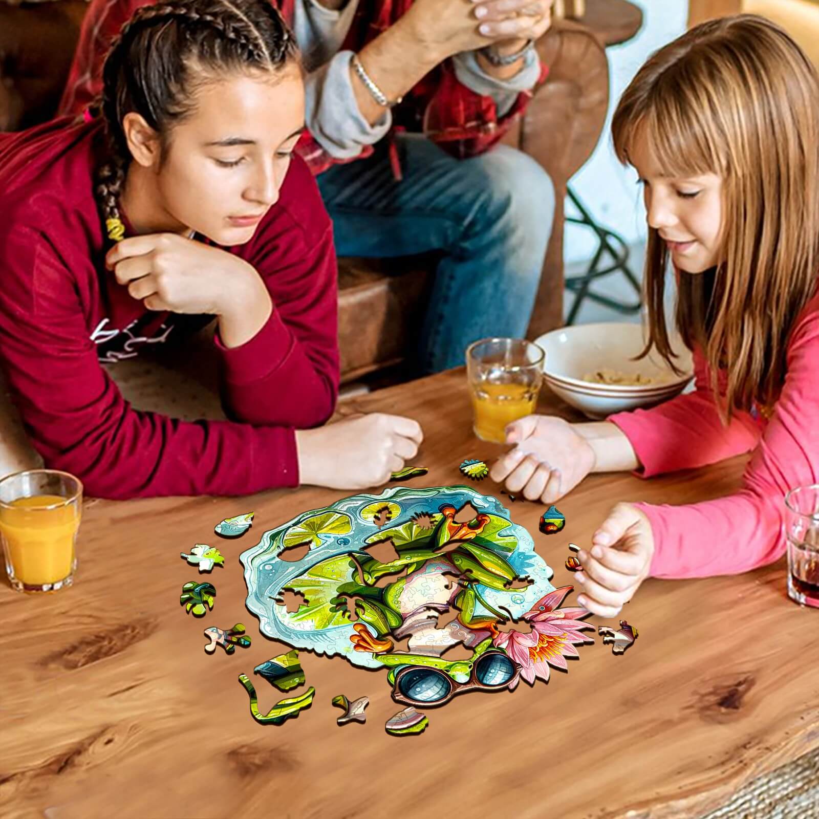 Leisurely Frog-1 Wooden Jigsaw Puzzle - Image 8