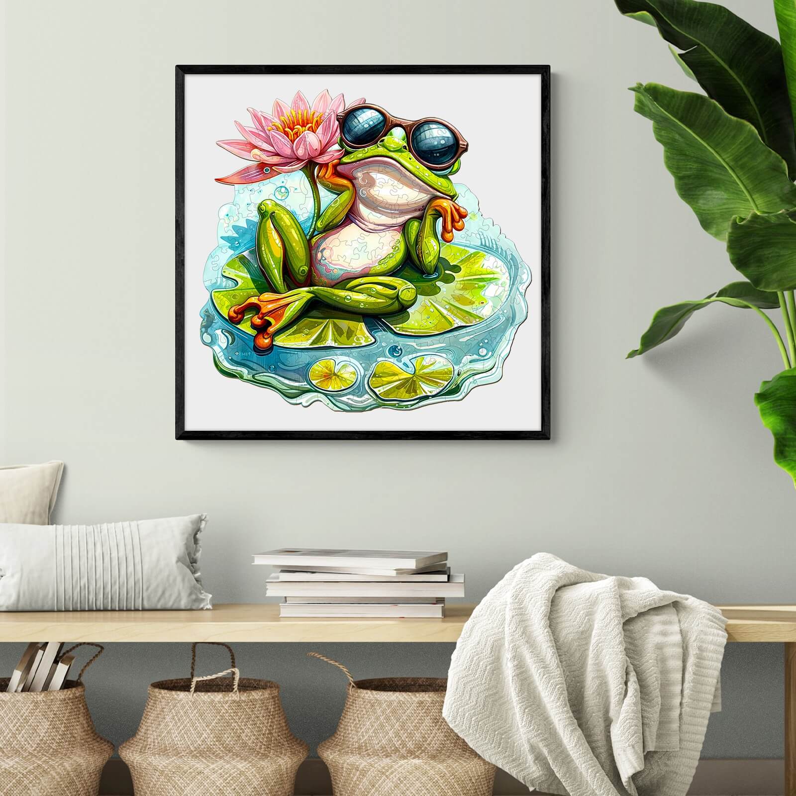Leisurely Frog-1 Wooden Jigsaw Puzzle - Image 9