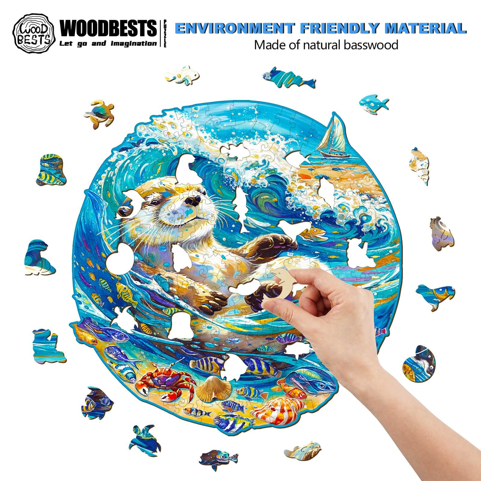 Leisurely Otter Wooden Jigsaw Puzzle - Image 4