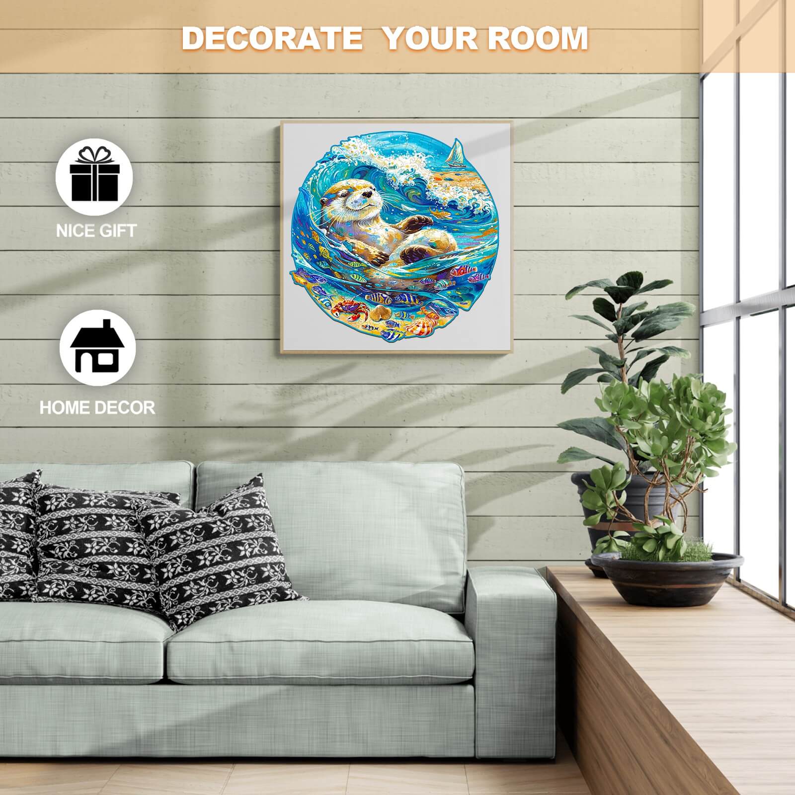 Leisurely Otter Wooden Jigsaw Puzzle - Image 6