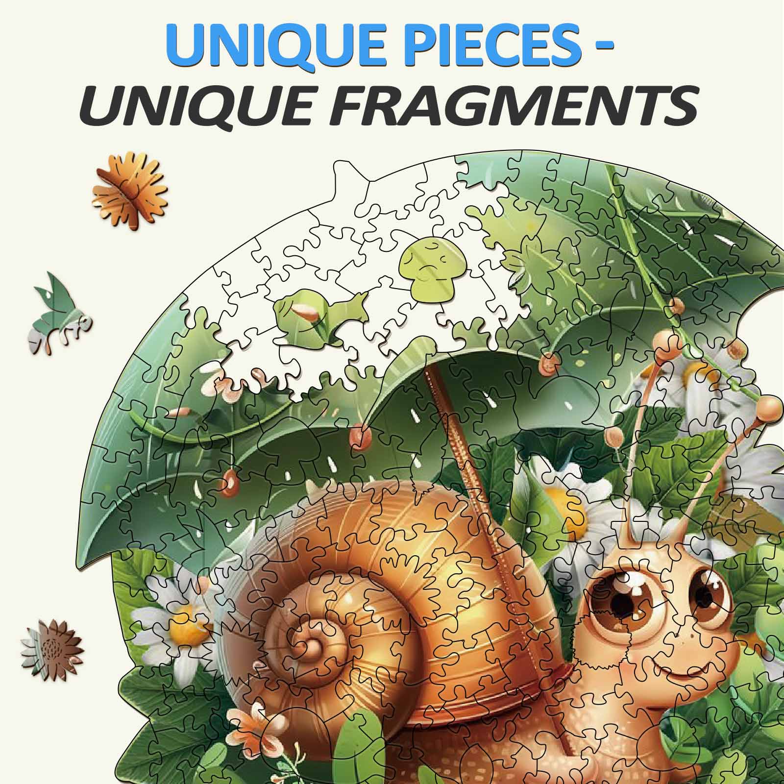 Leisurely Snail Wooden Jigsaw Puzzle - Image 3