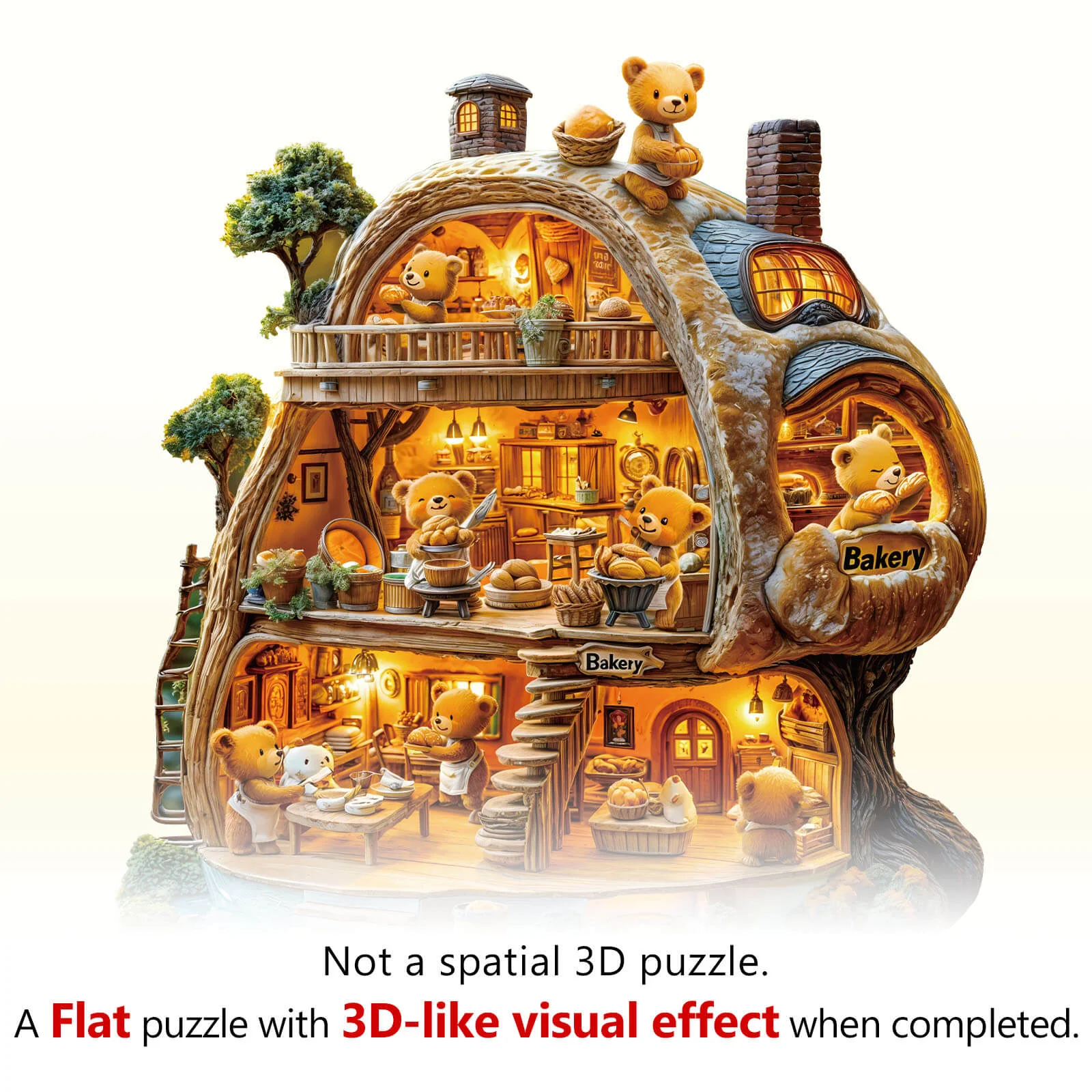 Little Bear Bakery Wooden Jigsaw Puzzle - Image 8