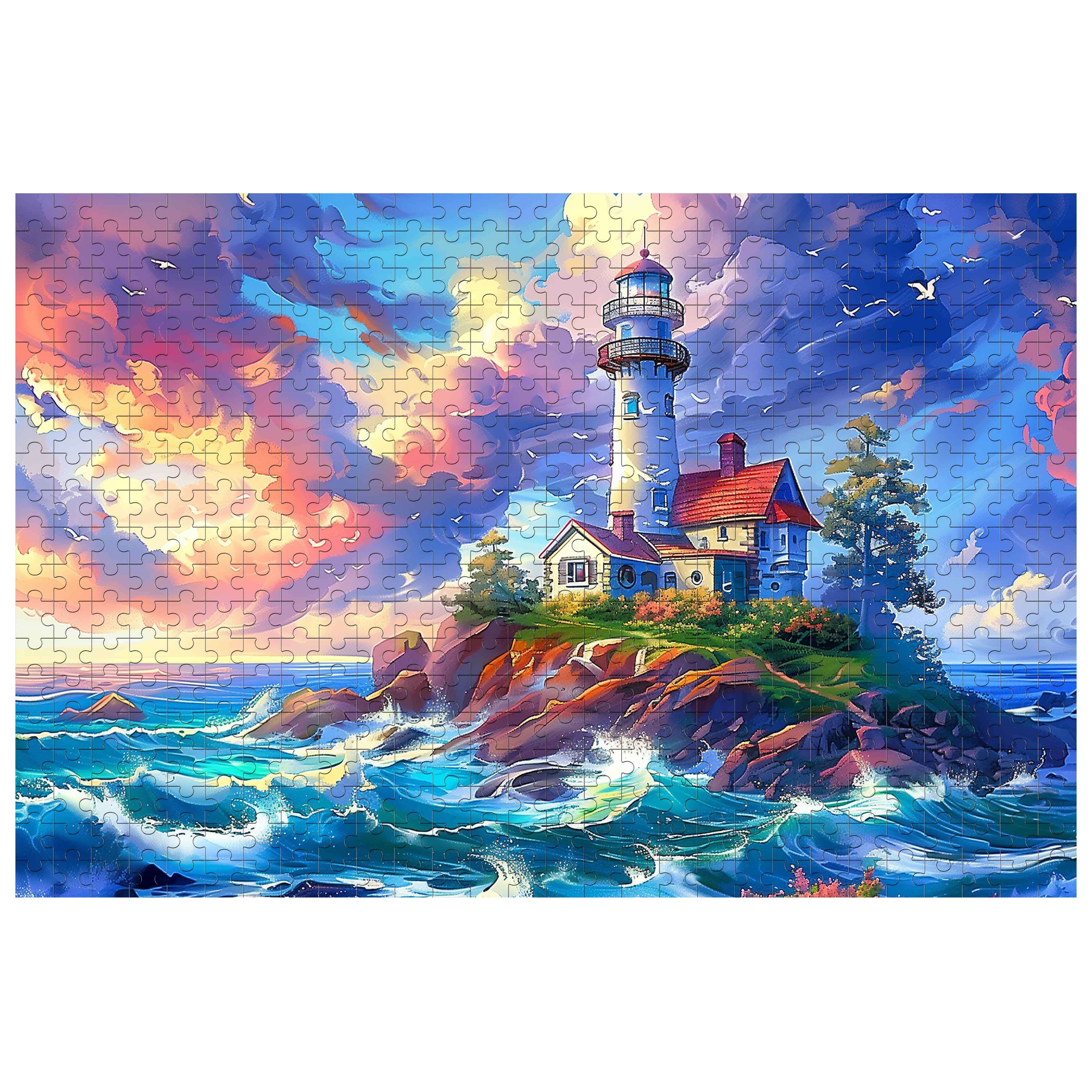 Lonely Island Lighthouse 500 / 1000 Piece Puzzle - Image 3