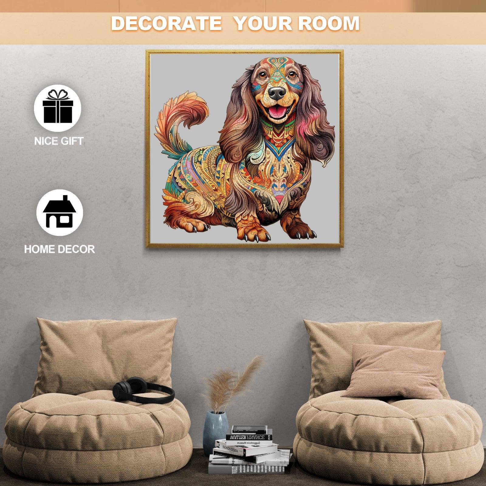 Long-haired Dachshund 1 Wooden Jigsaw Puzzle - Image 8