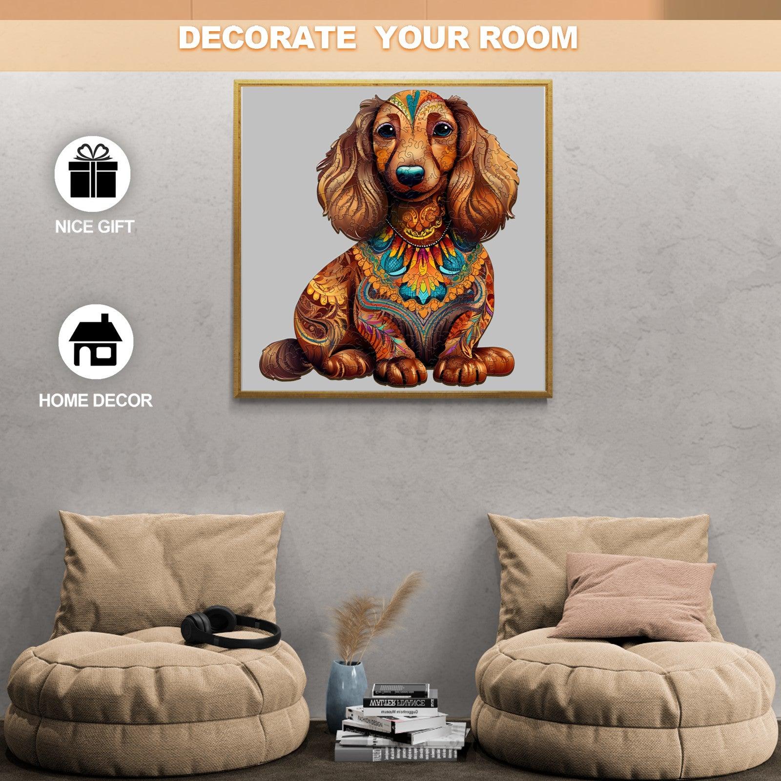 Long-haired Dachshund 2 Wooden Jigsaw Puzzle - Image 7
