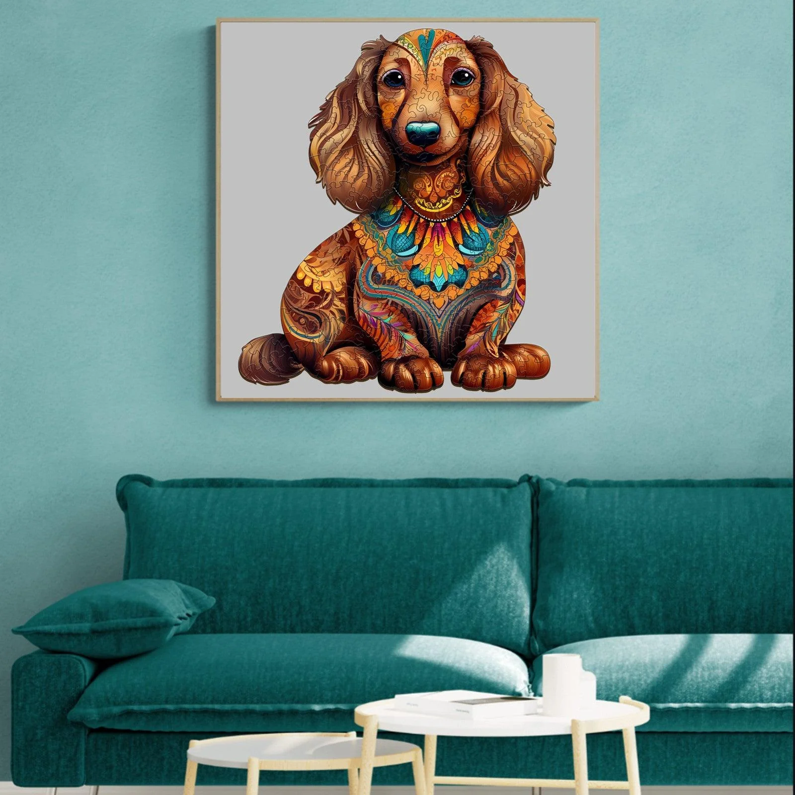 Long-haired Dachshund 2 Wooden Jigsaw Puzzle - Image 9