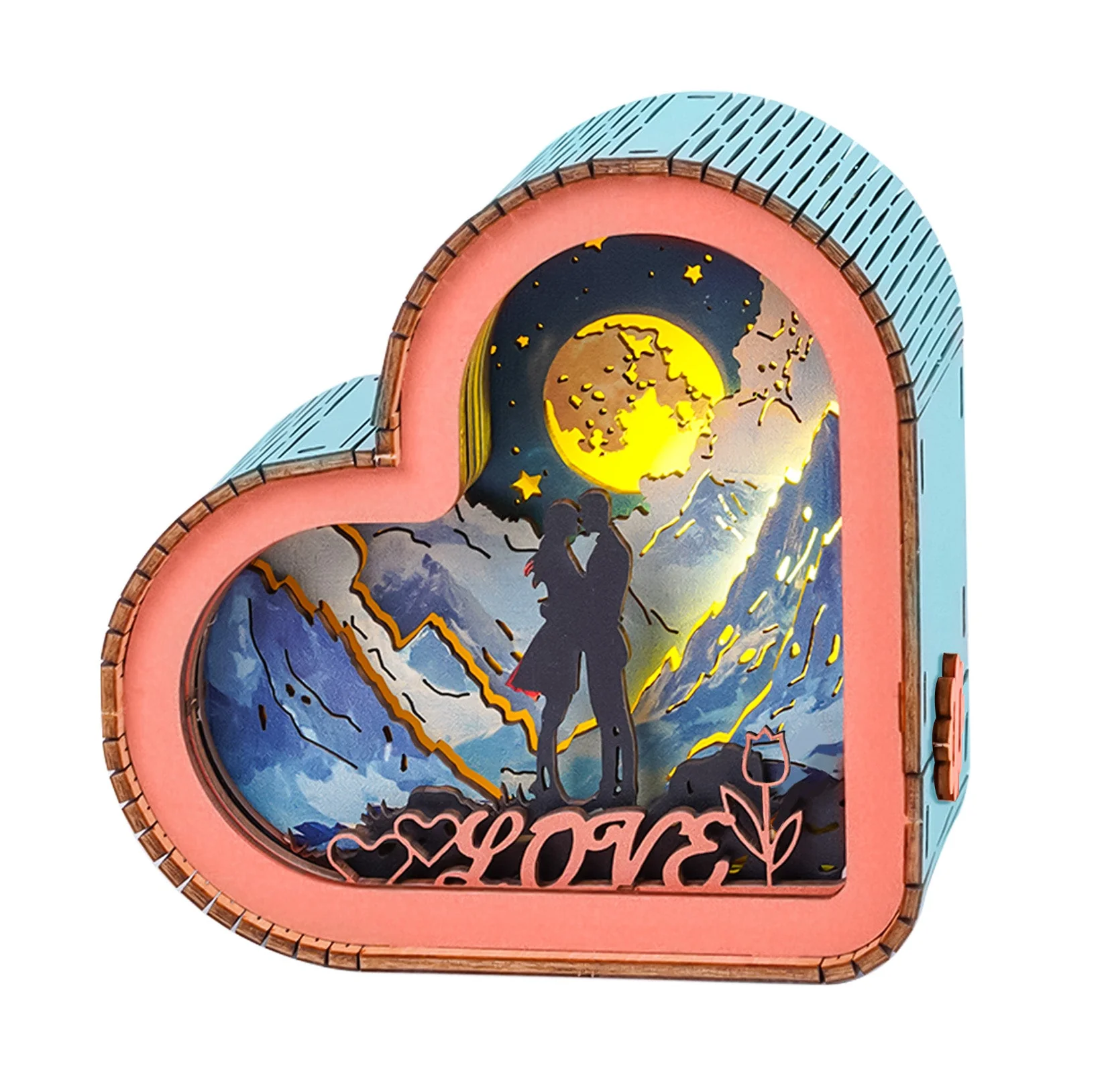 Lover in the Stars Kit - 3D Wooden Puzzle Night Light - Image 2