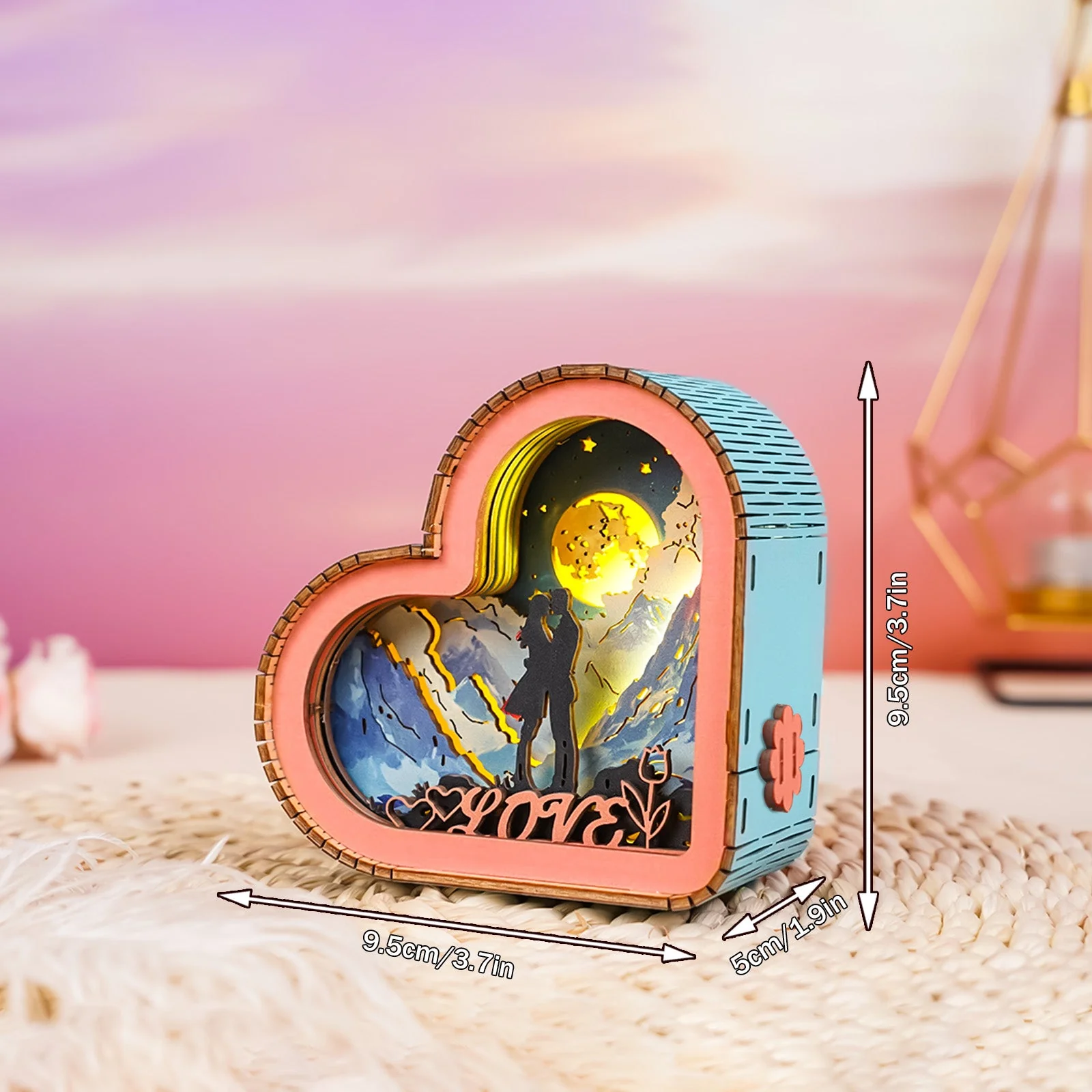 Lover in the Stars Kit - 3D Wooden Puzzle Night Light - Image 3