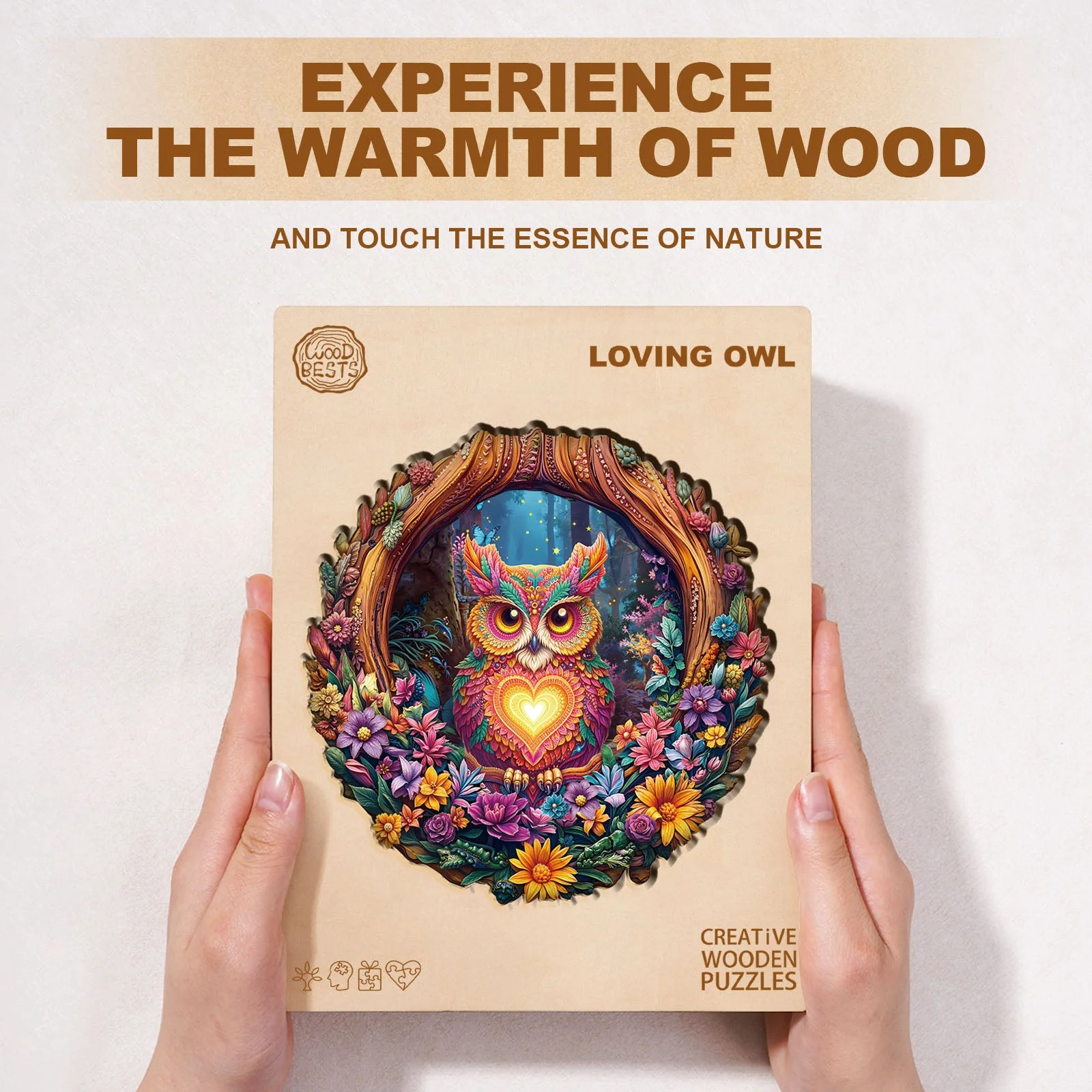 Loving Owl Wooden Jigsaw Puzzle - Image 4