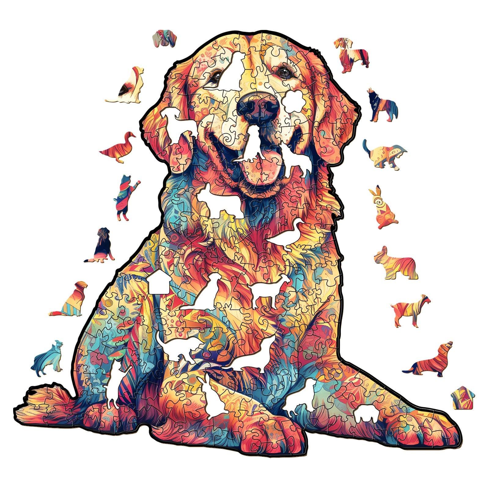Loyal Golden Retriever Wooden Jigsaw Puzzle - Image 2