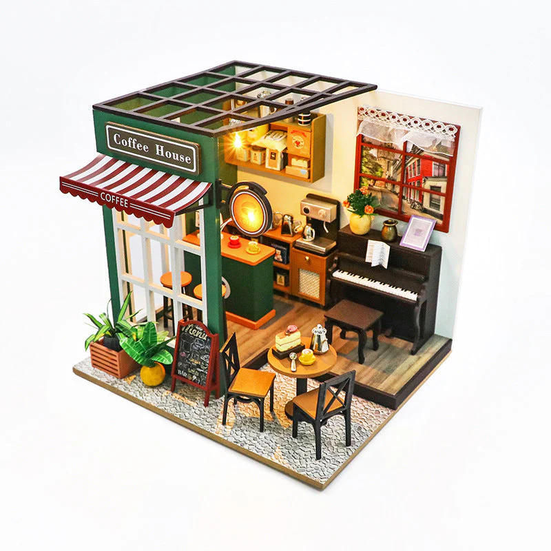 Lucky Cafe House - DIY Dollhouse Kit,3D Wooden Puzzle - Image 3