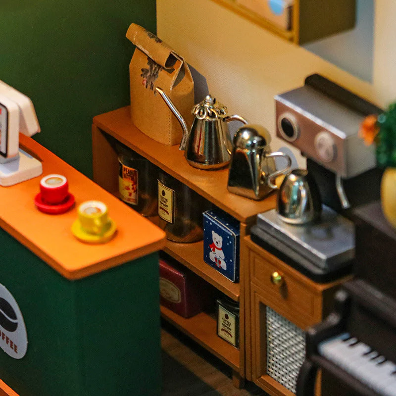 Lucky Cafe House - DIY Dollhouse Kit,3D Wooden Puzzle - Image 4