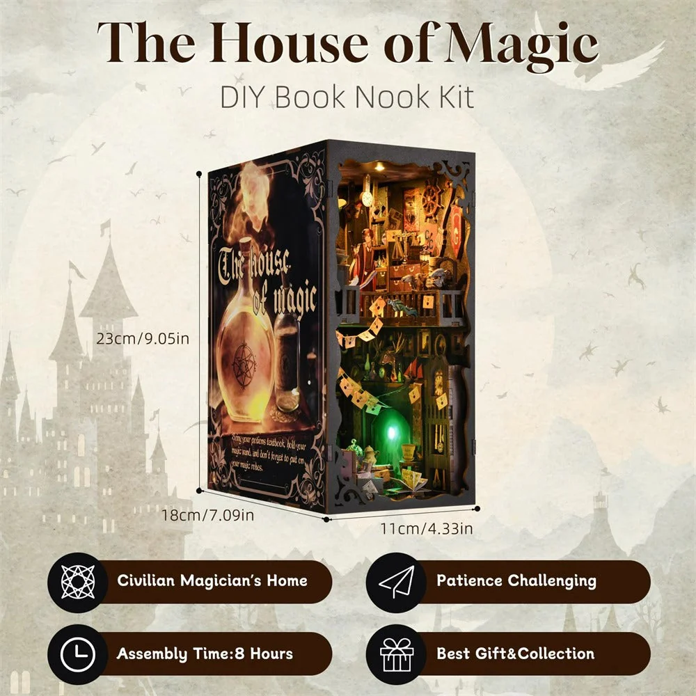 Magic Apprentice's Research Room - DIY Book Nook Kit,3D Wooden Puzzle - Image 2