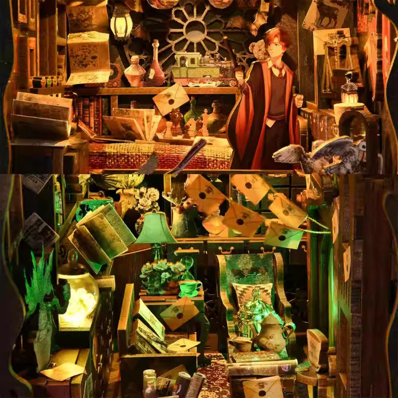 Magic Apprentice's Research Room - DIY Book Nook Kit,3D Wooden Puzzle - Image 4