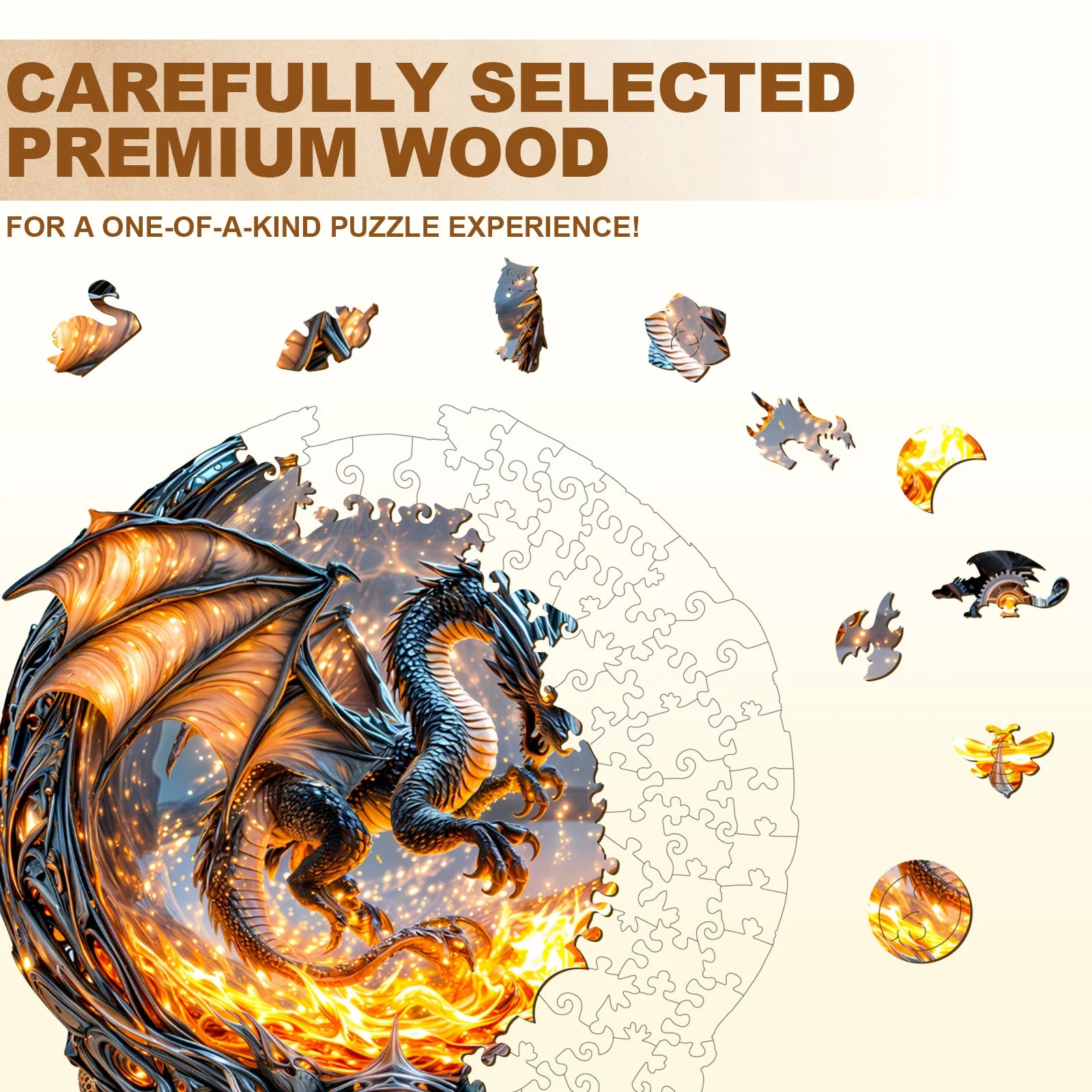 Magic Ball Fire Dragon Wooden Jigsaw Puzzle - Image 3